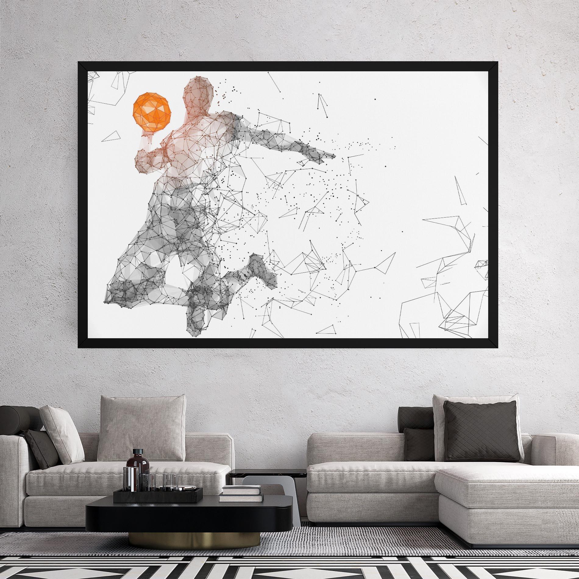 Картина на платно Orange Line Basket mockup 2