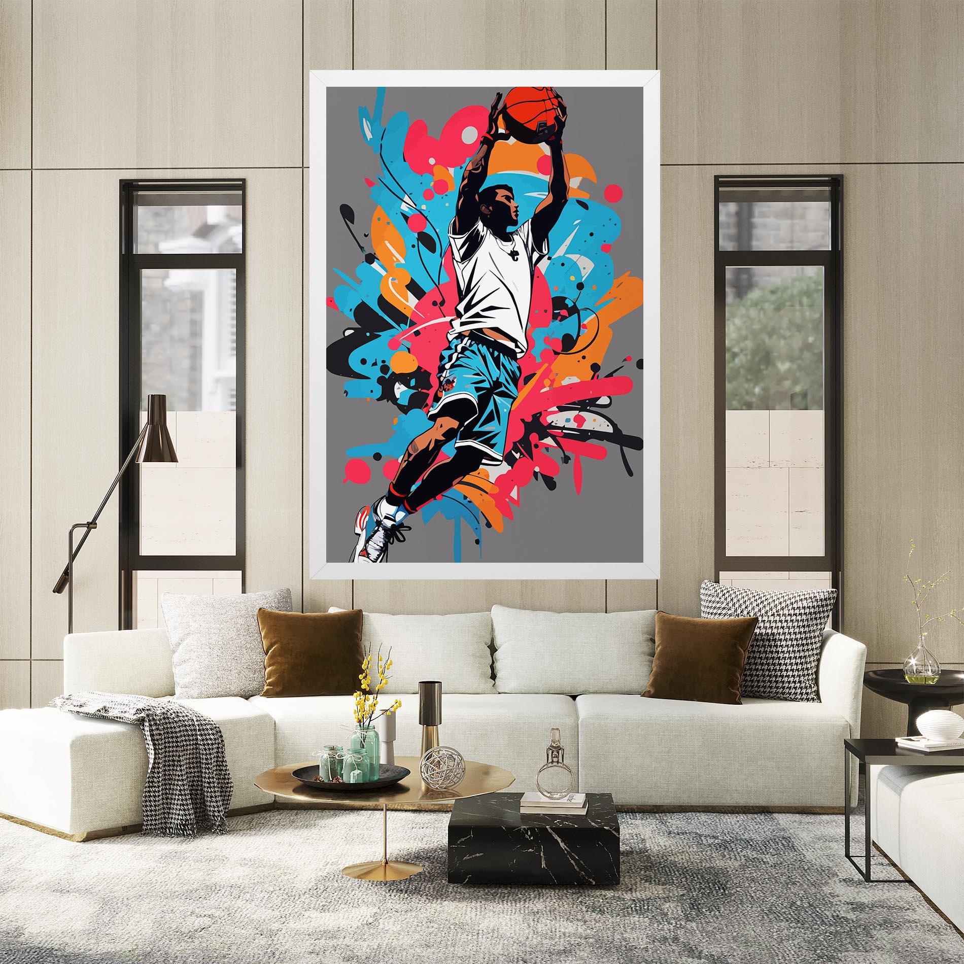 Картина на платно Blue Red Basket mockup 2