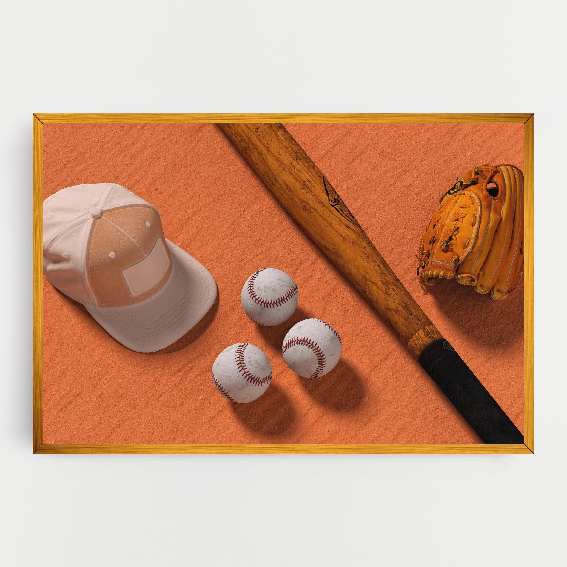 Картина на платно Baseball Set On Orange mockup 0