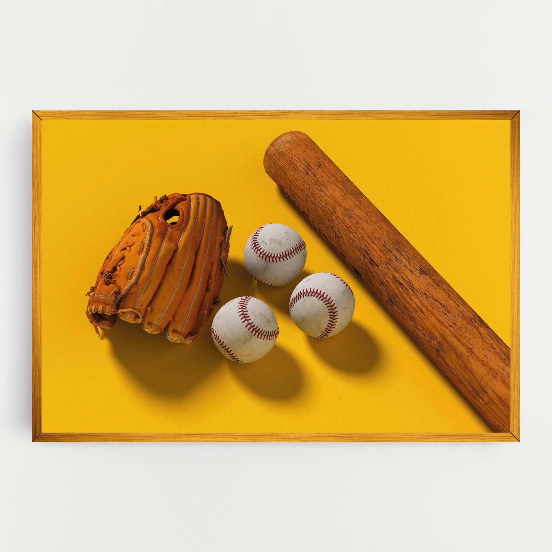 Baseball Set On Yellow mockup 0