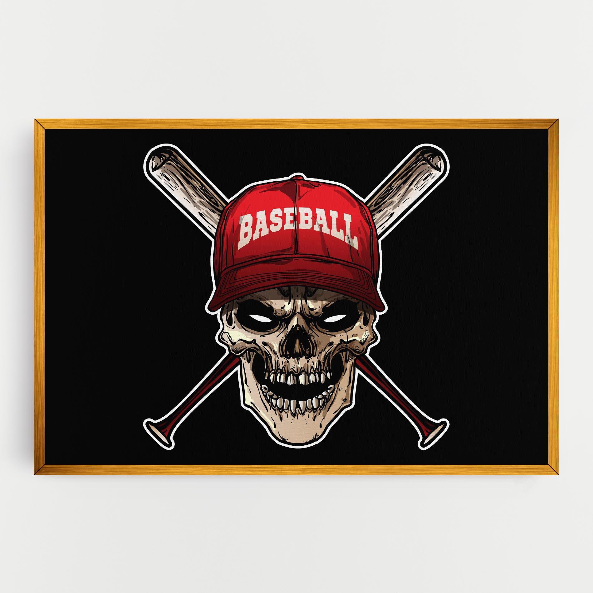 Картина на платно Baseball Skull mockup 0