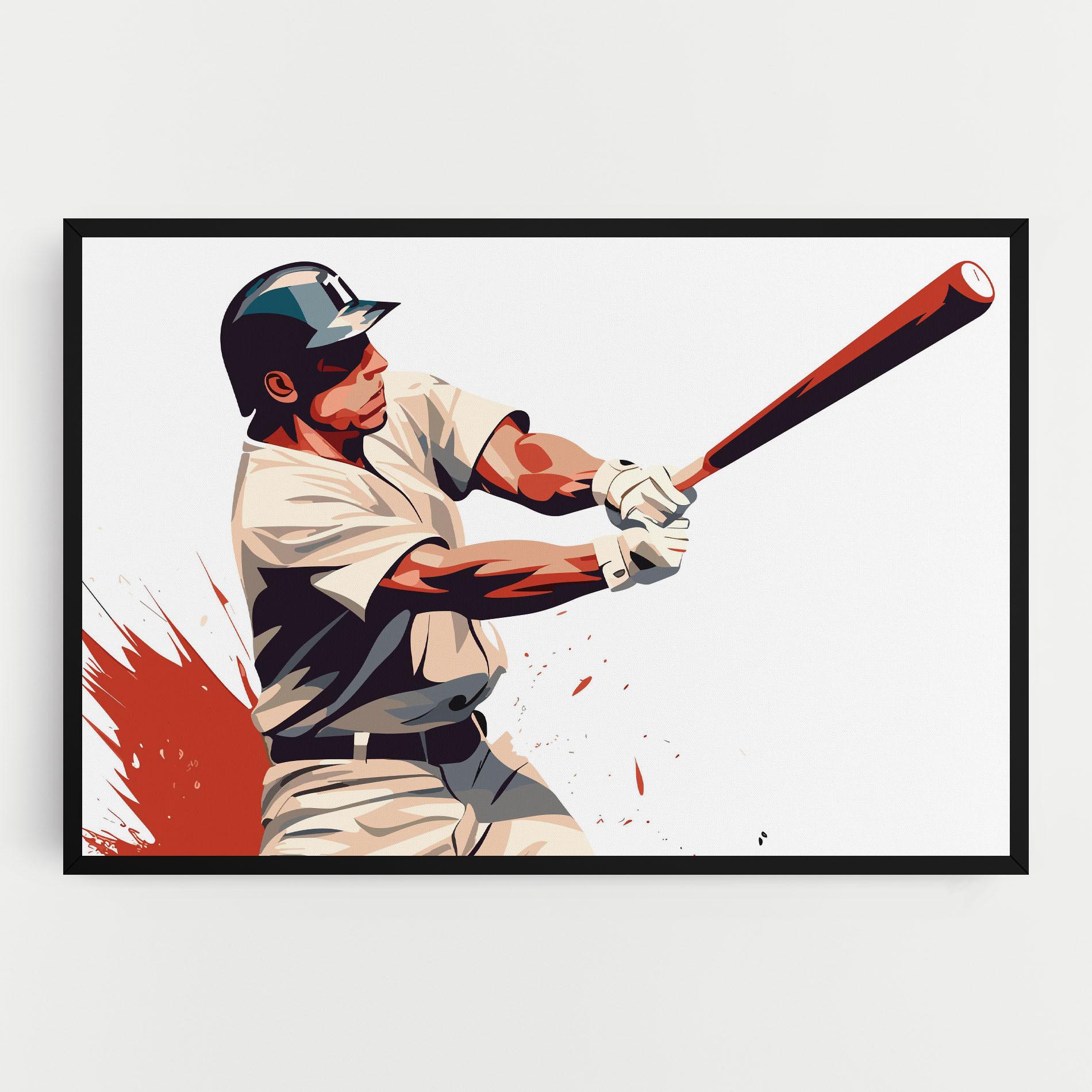 Картина на платно Baseball Red Art mockup 0