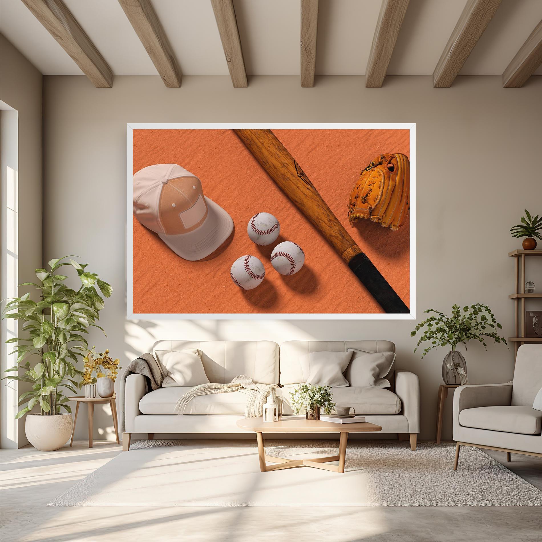 Картина на платно Baseball Set On Orange mockup 6