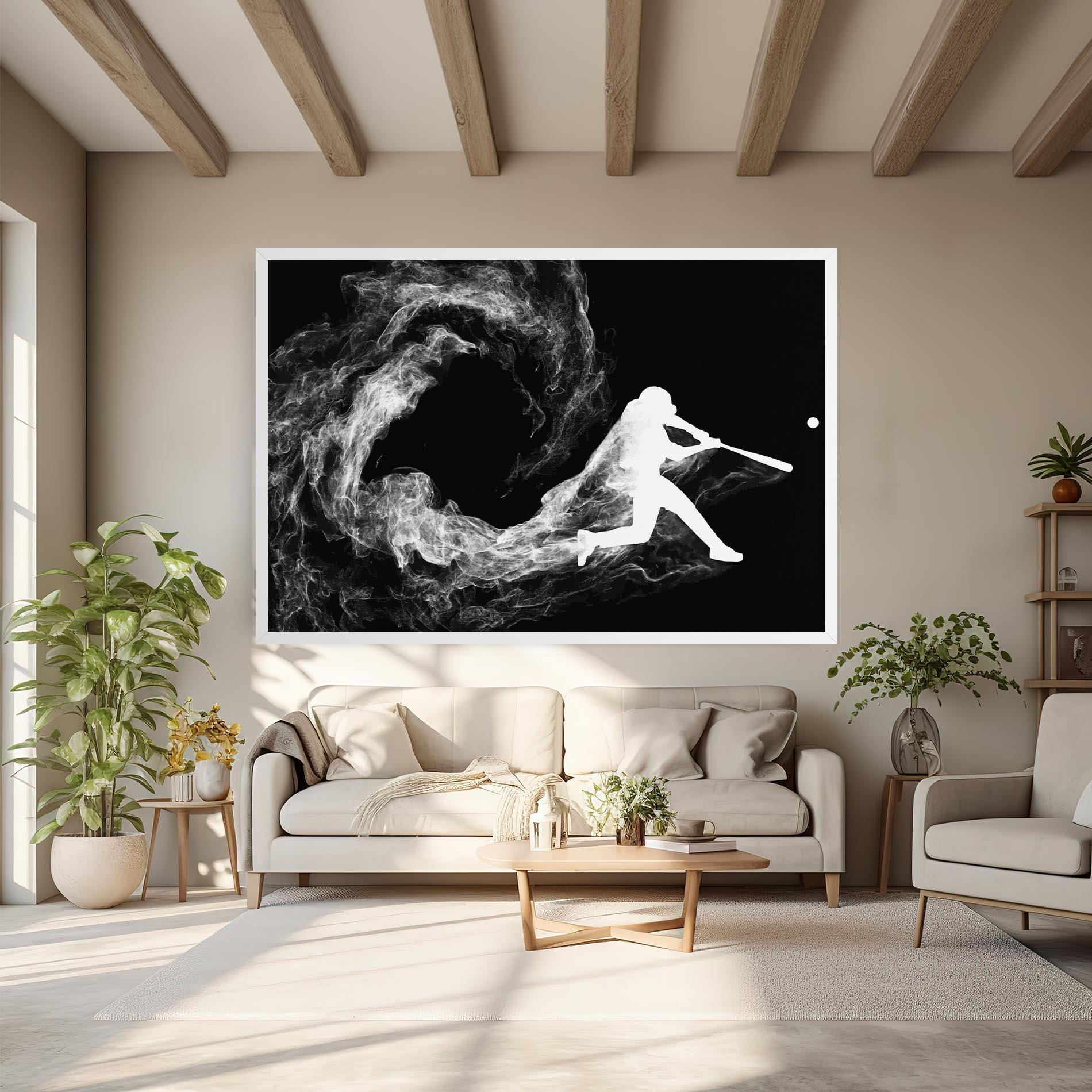 Картина на платно Baseball Smoke mockup 6