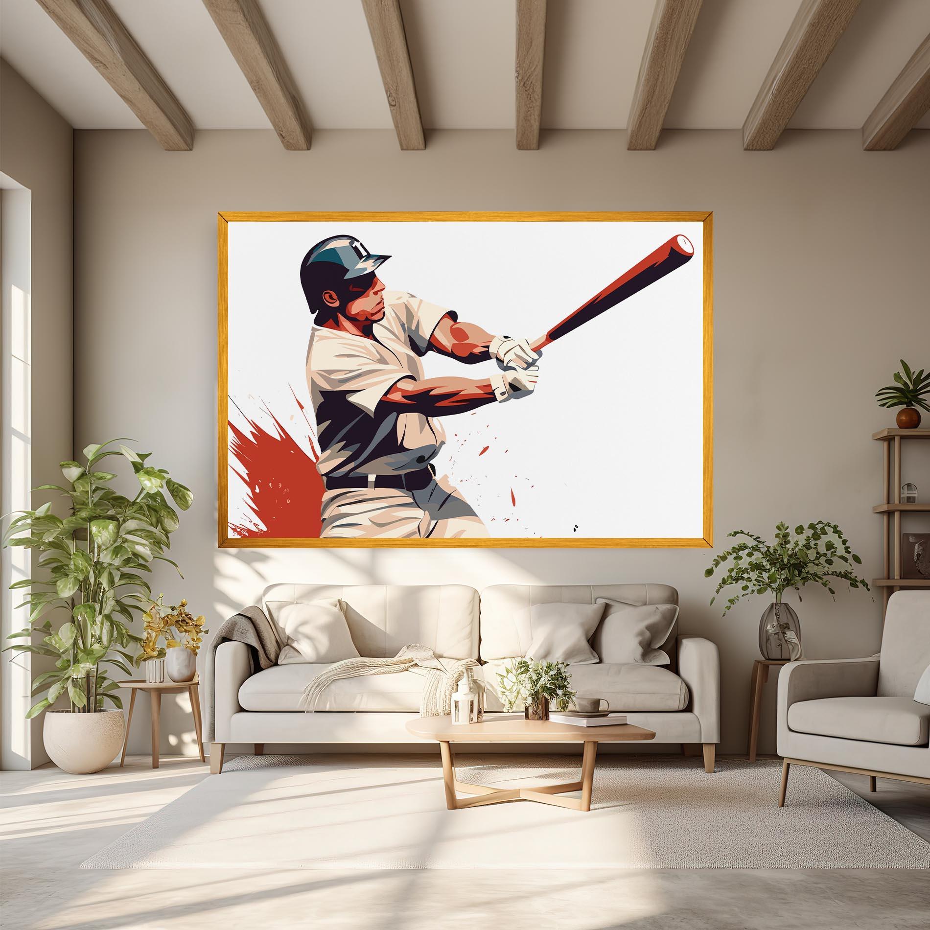 Картина на платно Baseball Red Art mockup 6
