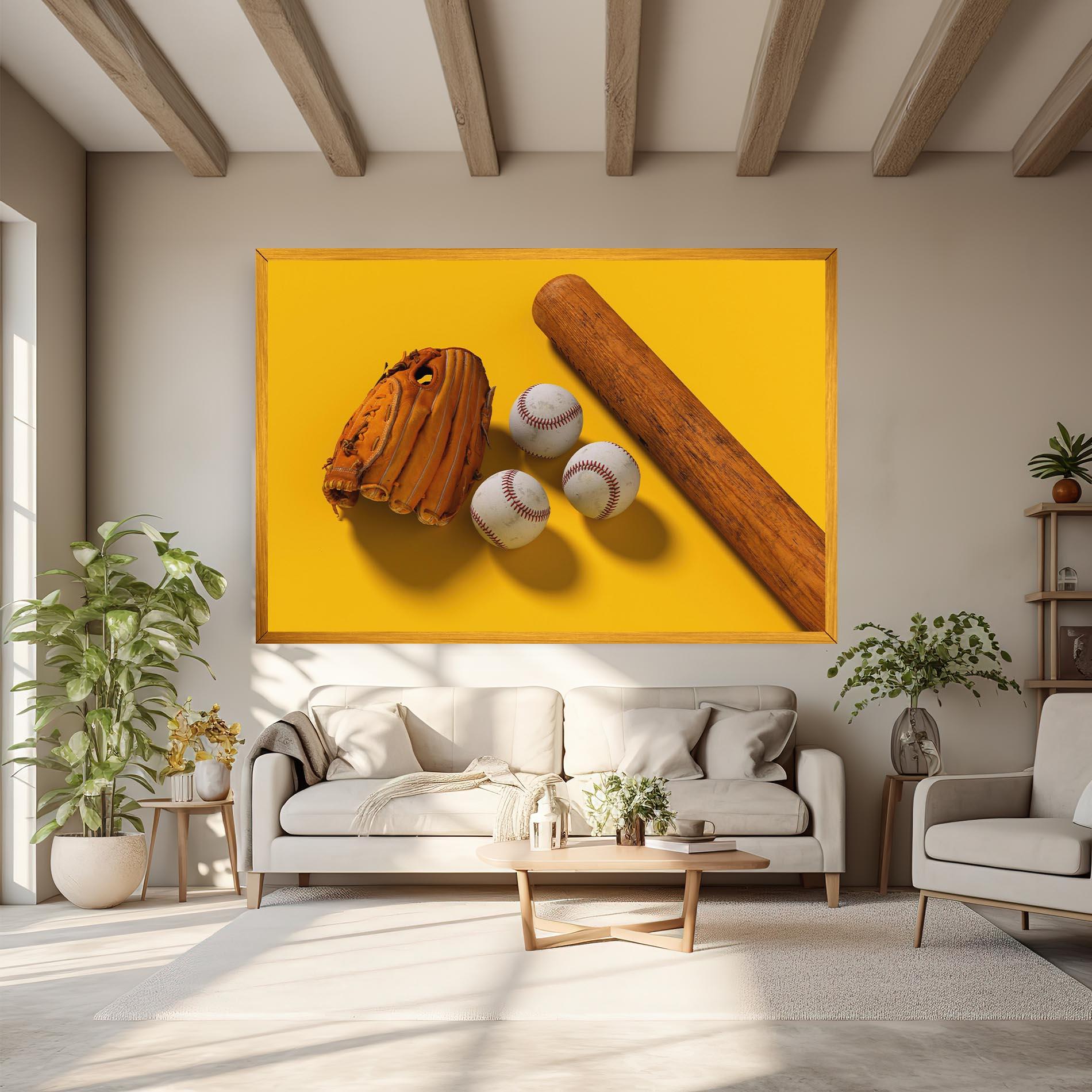 Картина на платно Baseball Set On Yellow mockup 6