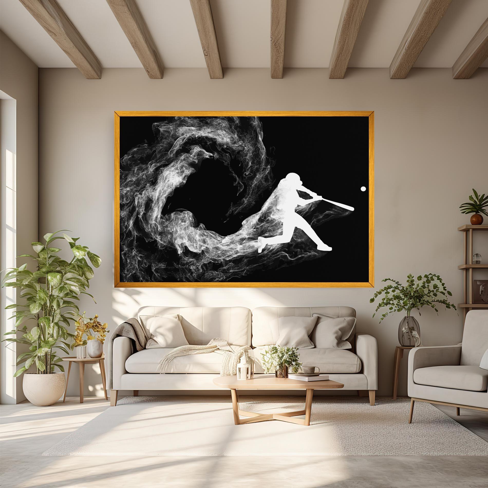 Картина на платно Baseball Smoke mockup 6