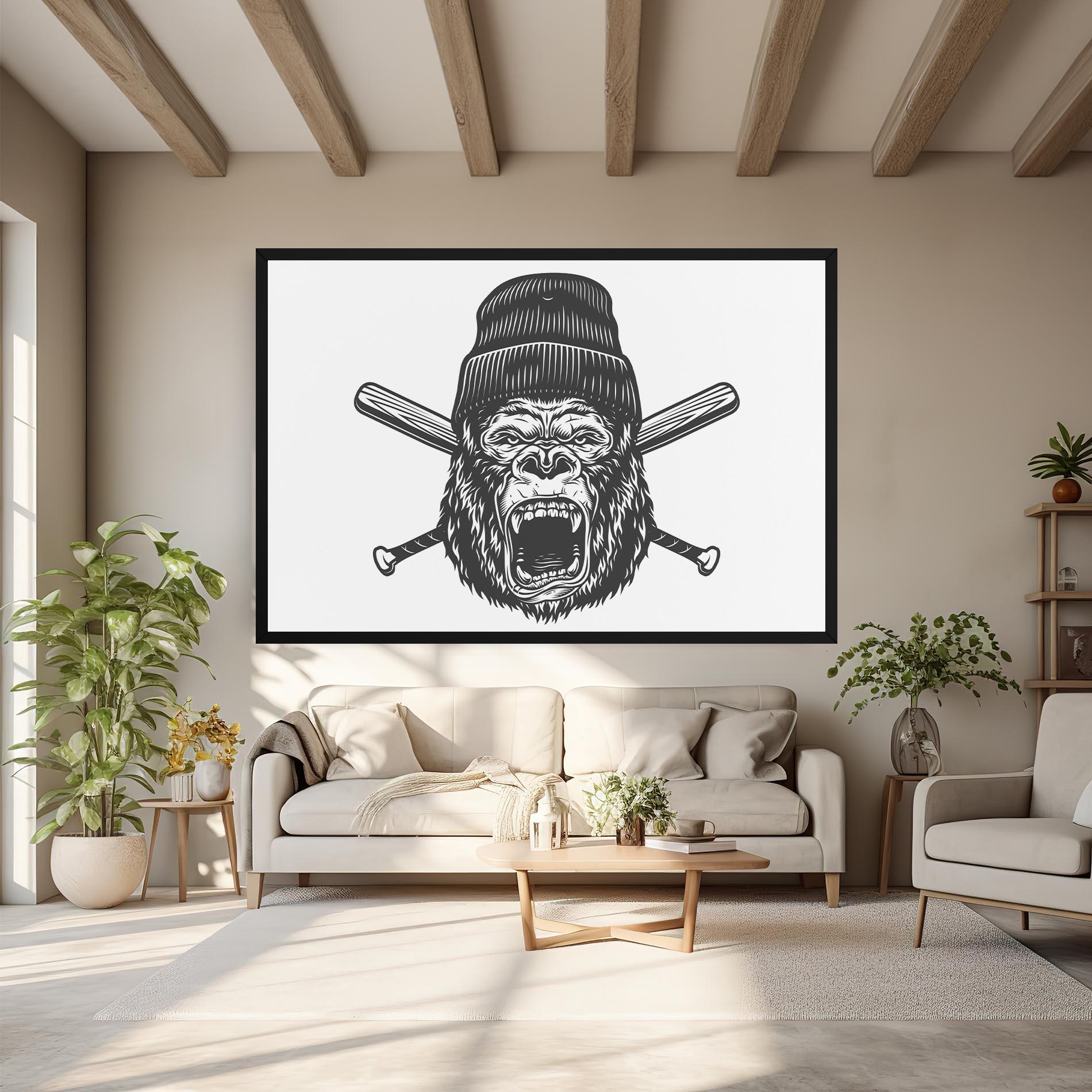 Картина на платно Baseball Gorilla mockup 6