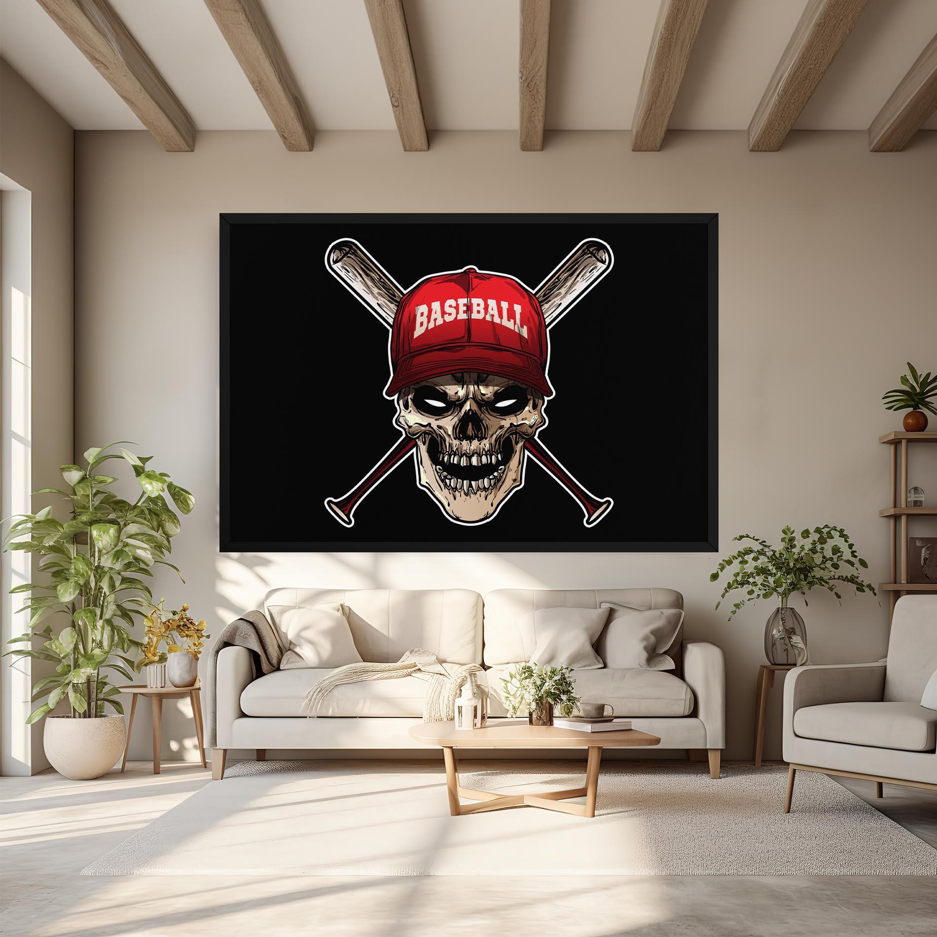 Картина на платно Baseball Skull mockup 6