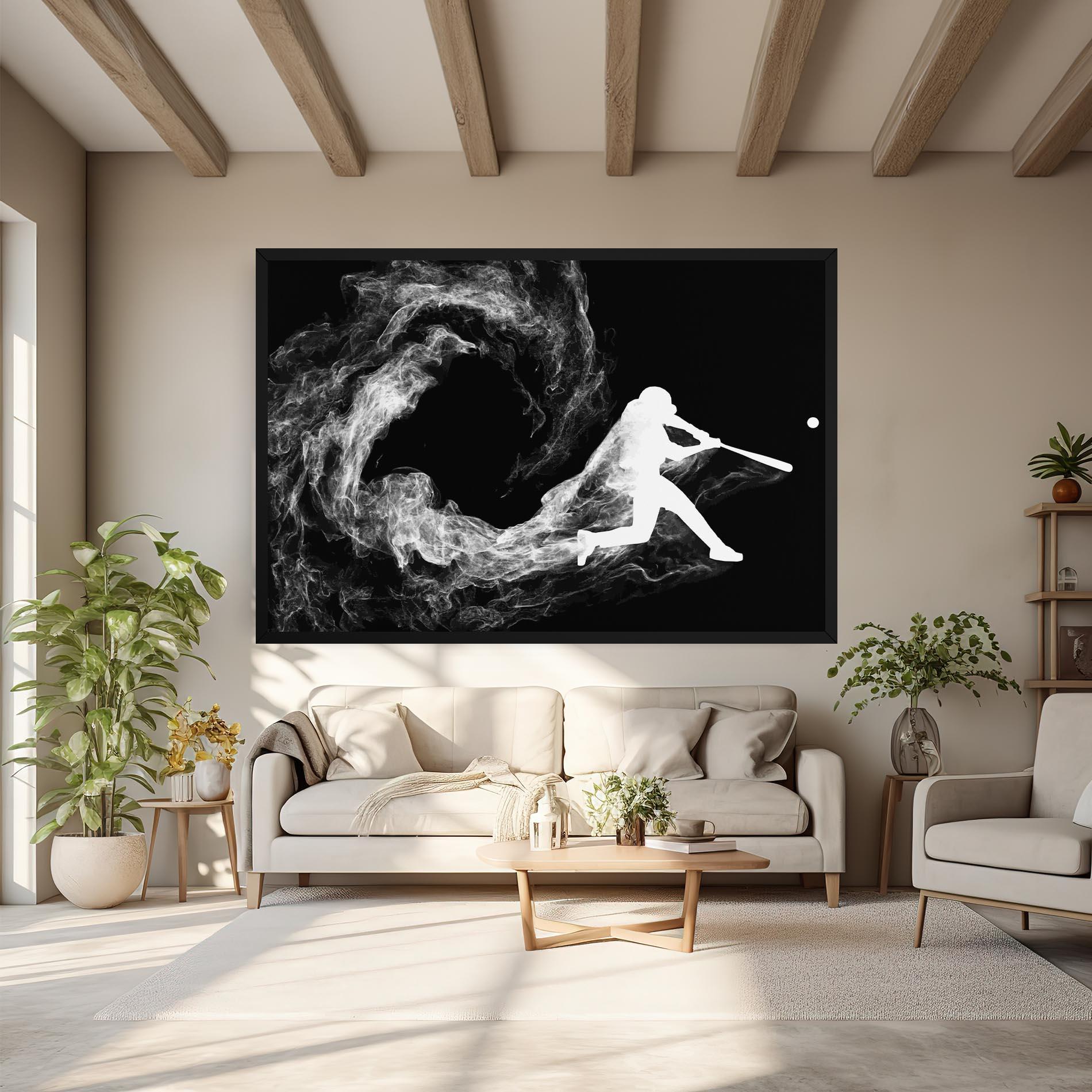 Картина на платно Baseball Smoke mockup 6