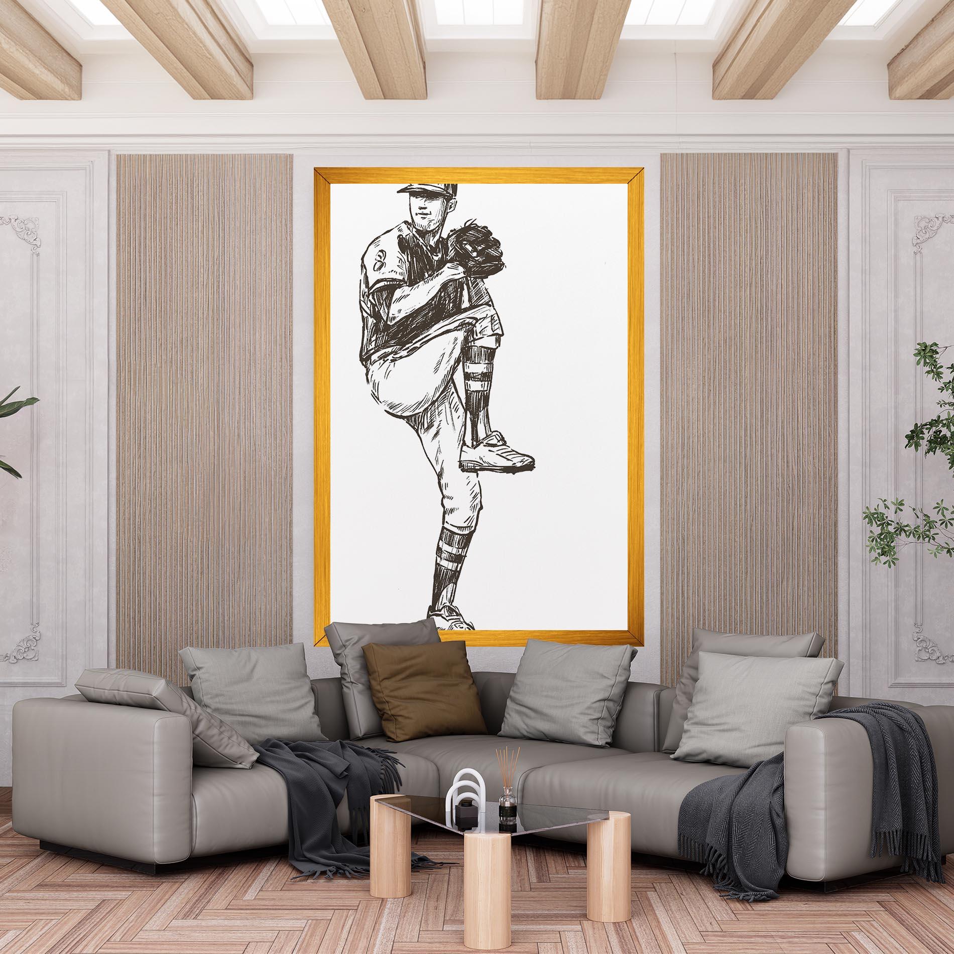 Картина на платно Baseball Player Line mockup 6
