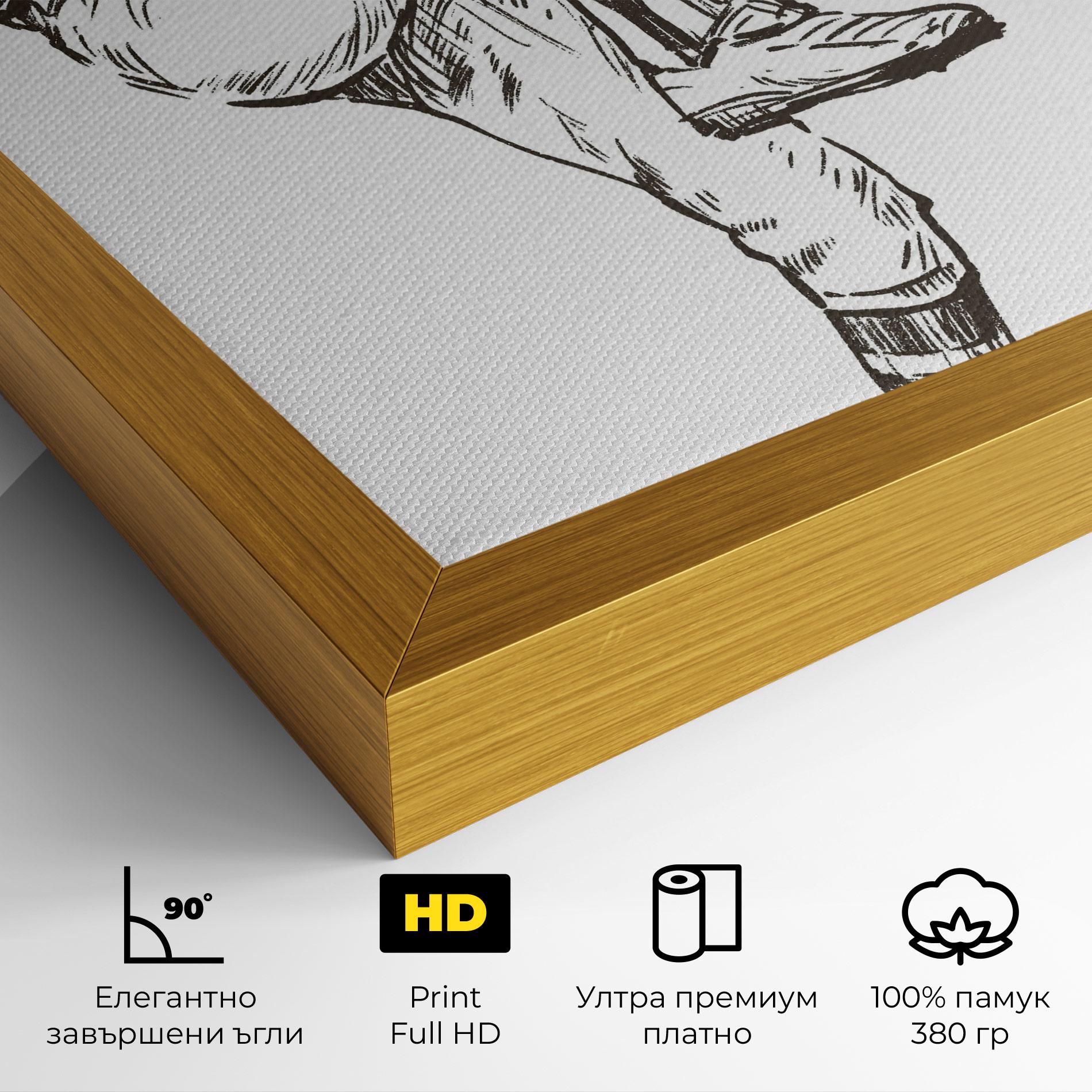 Картина на платно Baseball Player Line mockup 4