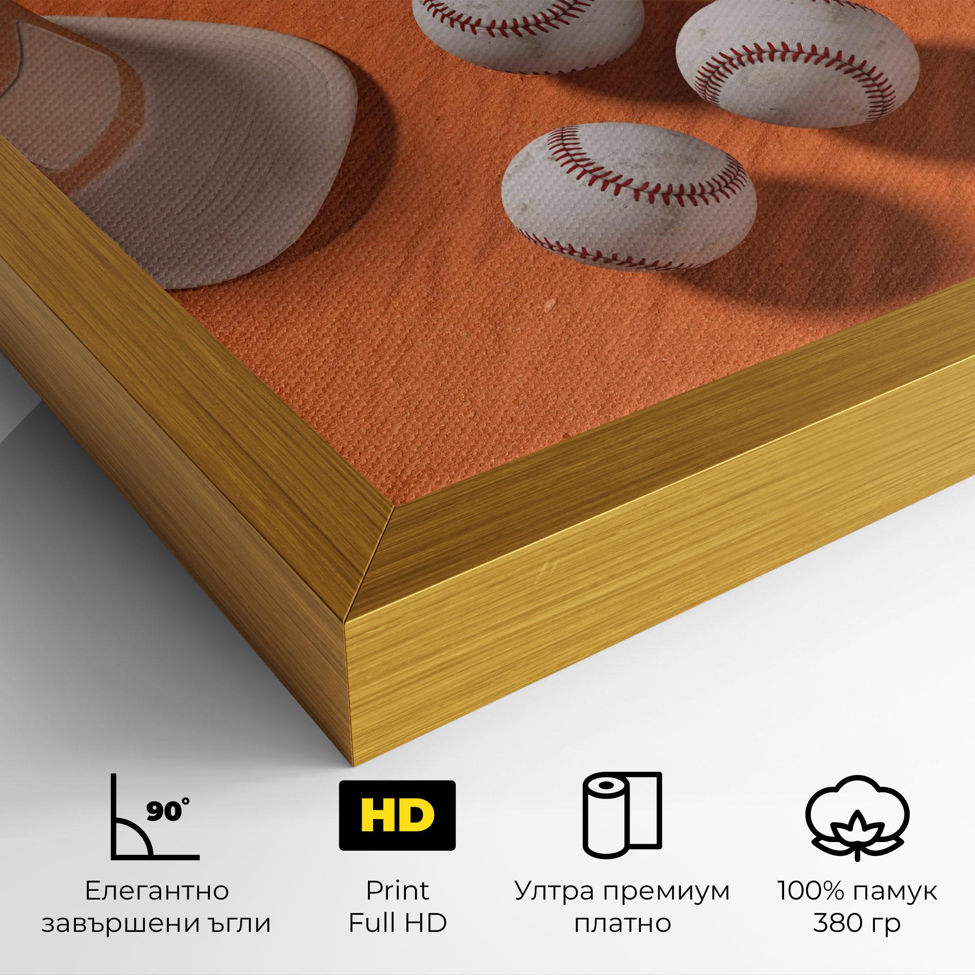 Картина на платно Baseball Set On Orange mockup 4