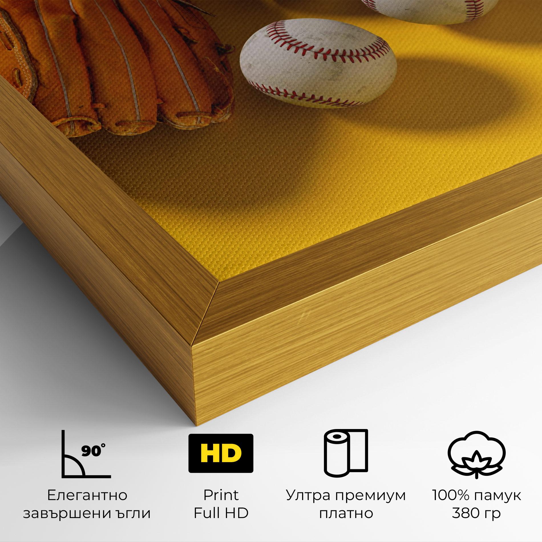 Картина на платно Baseball Set On Yellow mockup 4