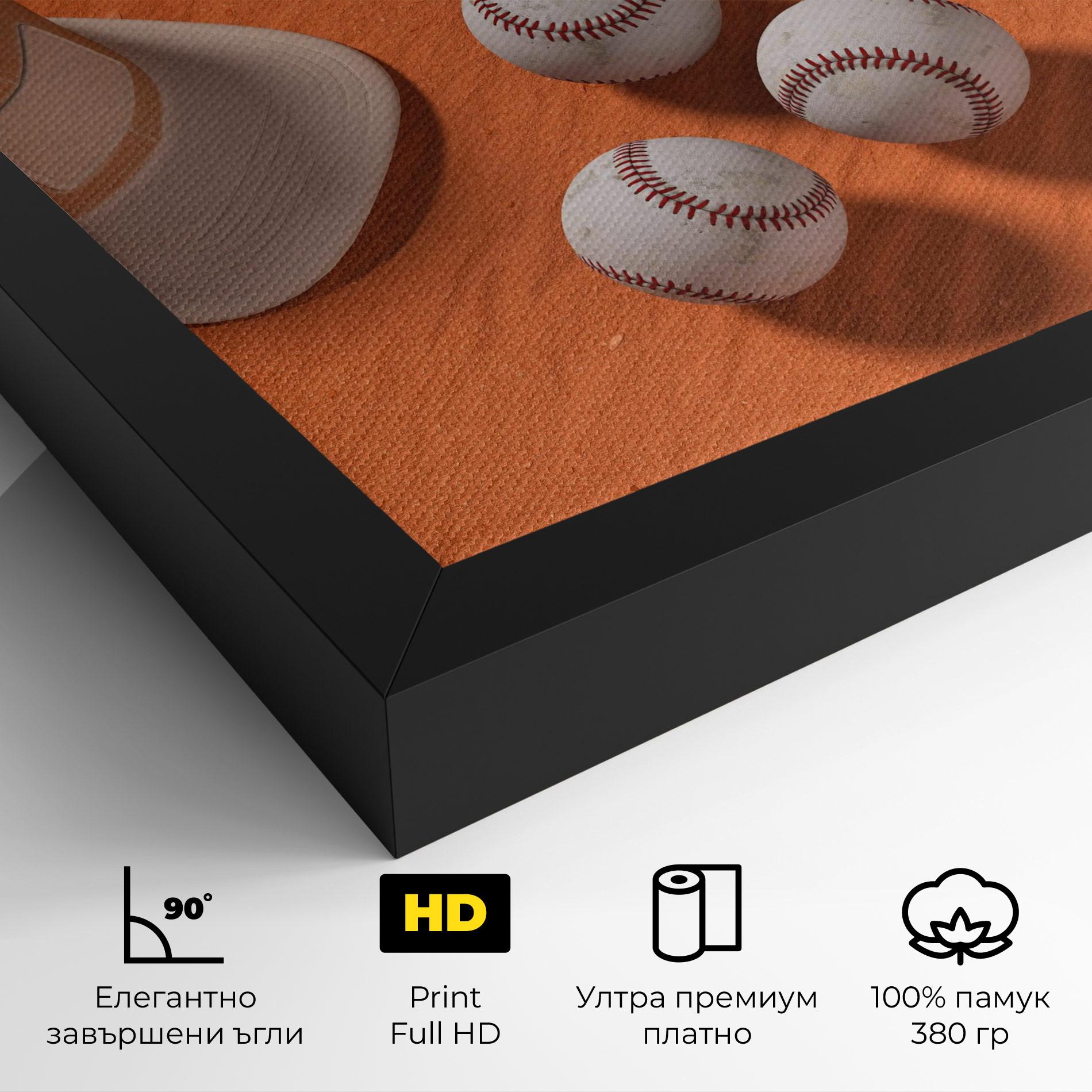 Картина на платно Baseball Set On Orange mockup 4