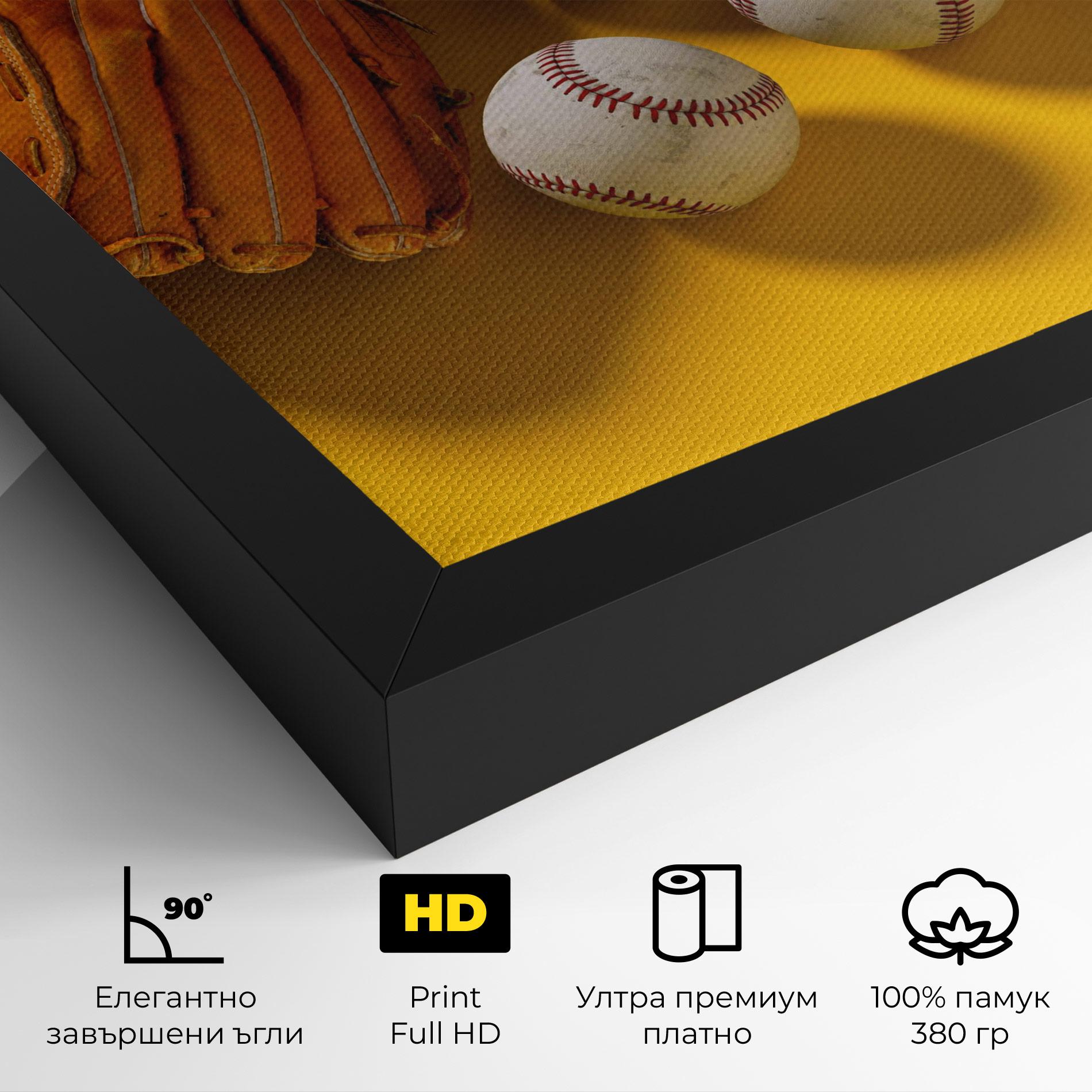 Картина на платно Baseball Set On Yellow mockup 4
