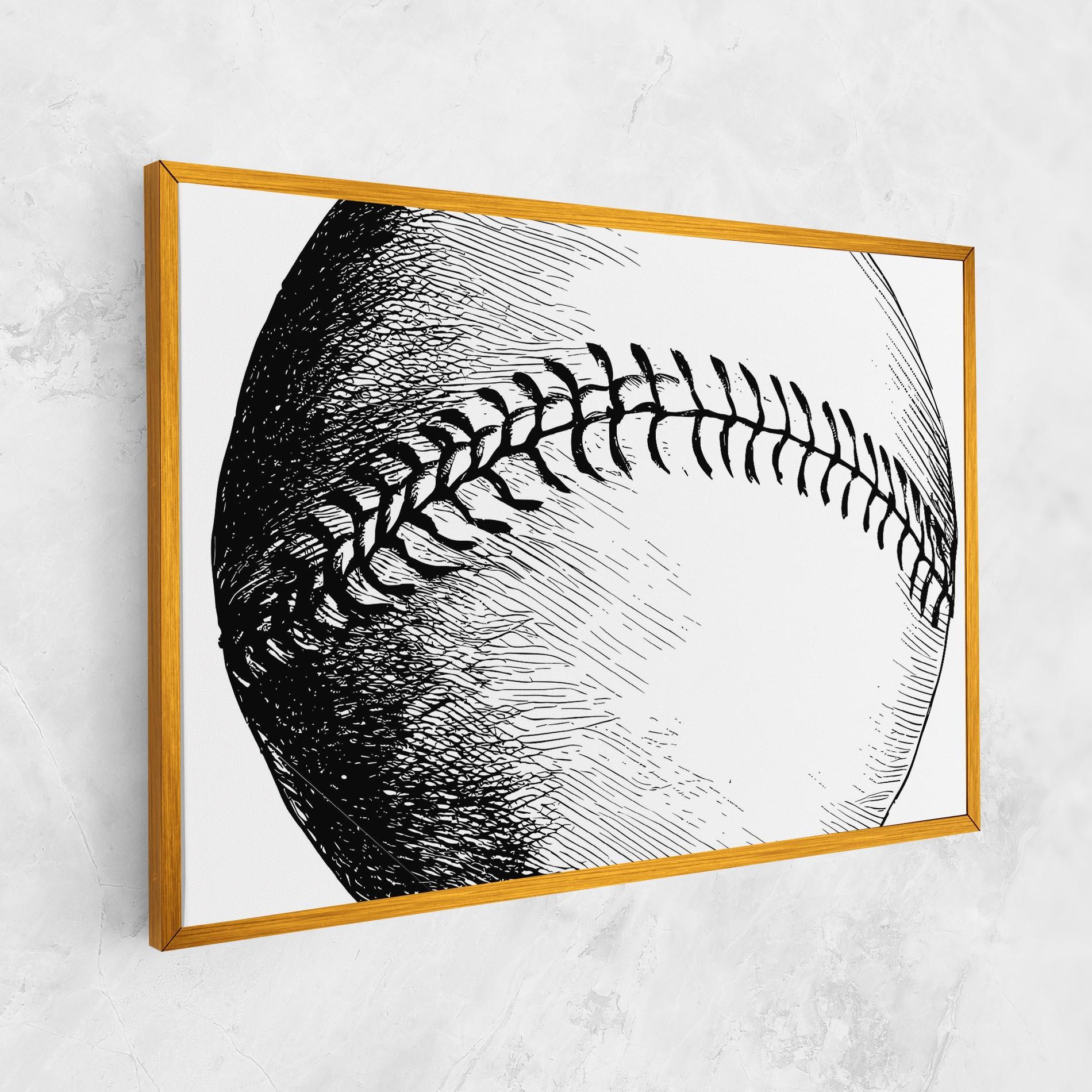 Картина на платно Baseball Black Line mockup 1