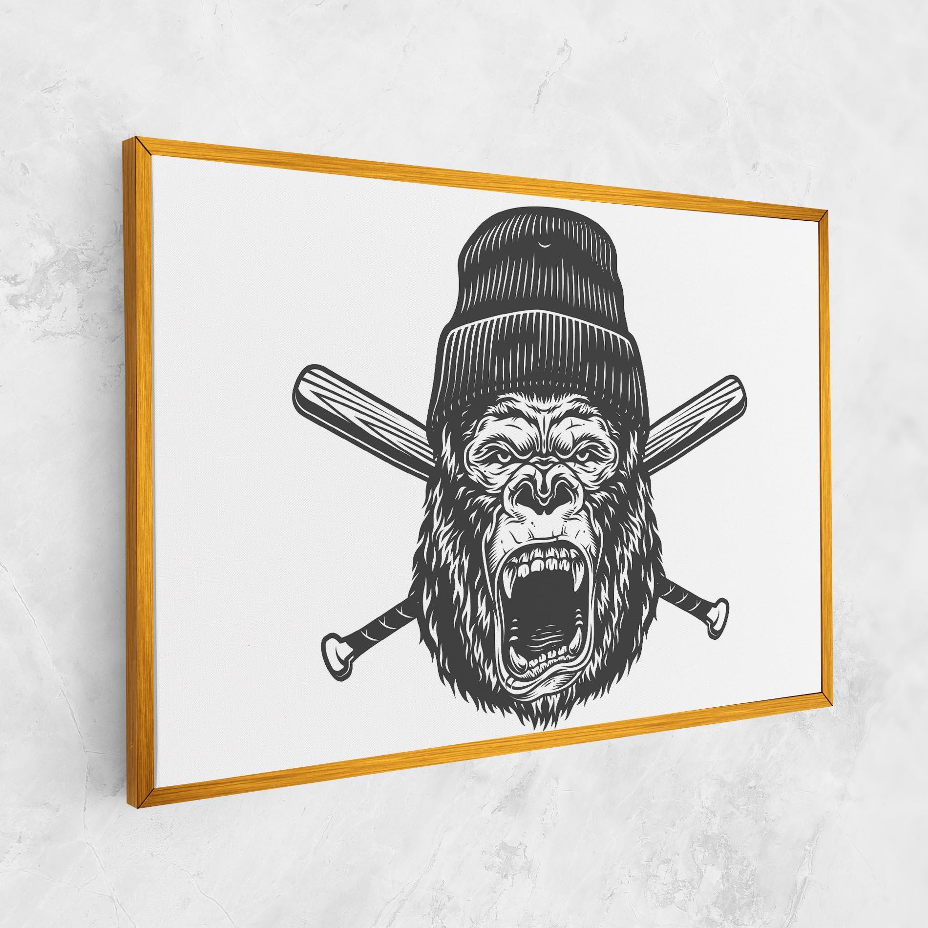 Картина на платно Baseball Gorilla mockup 1