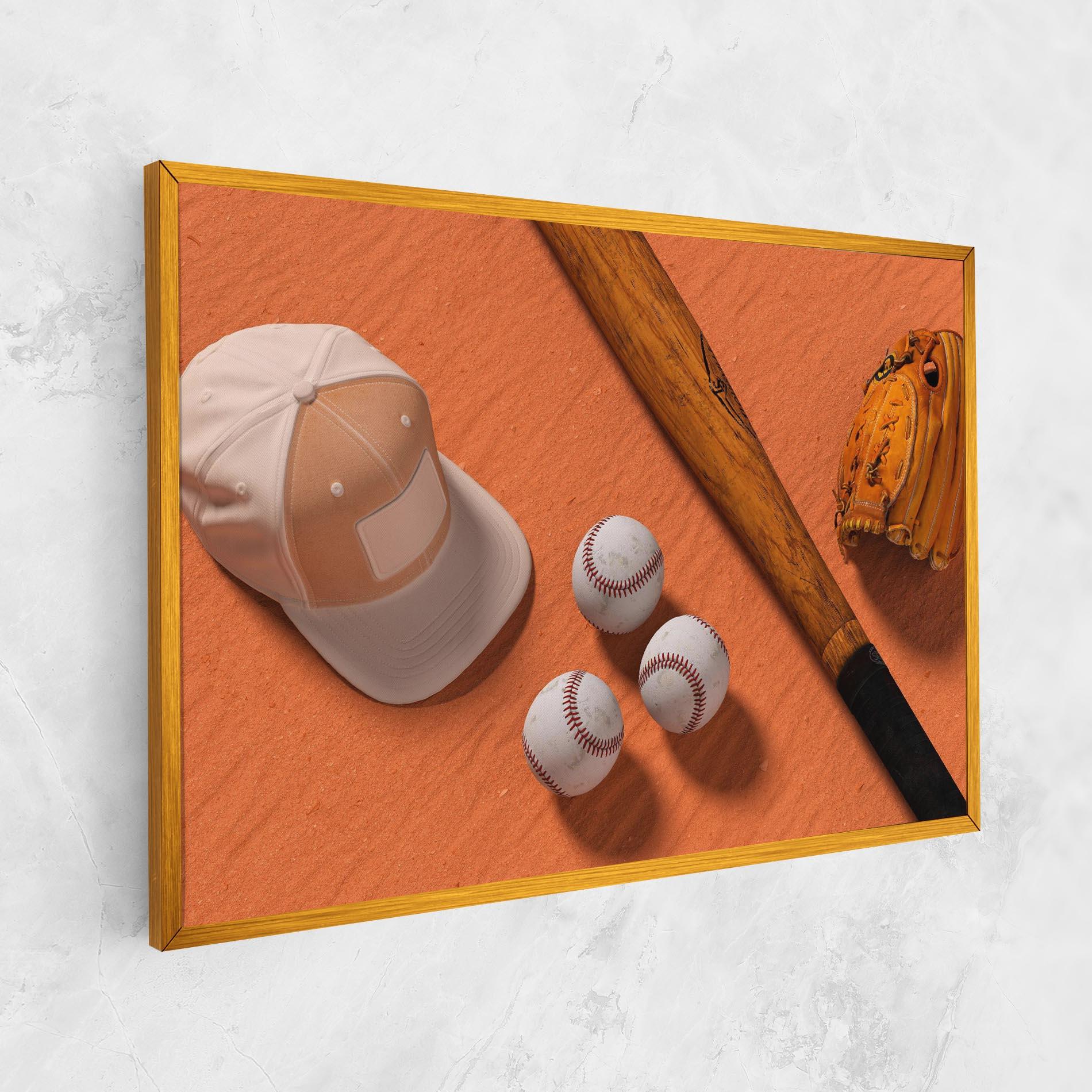 Картина на платно Baseball Set On Orange mockup 1