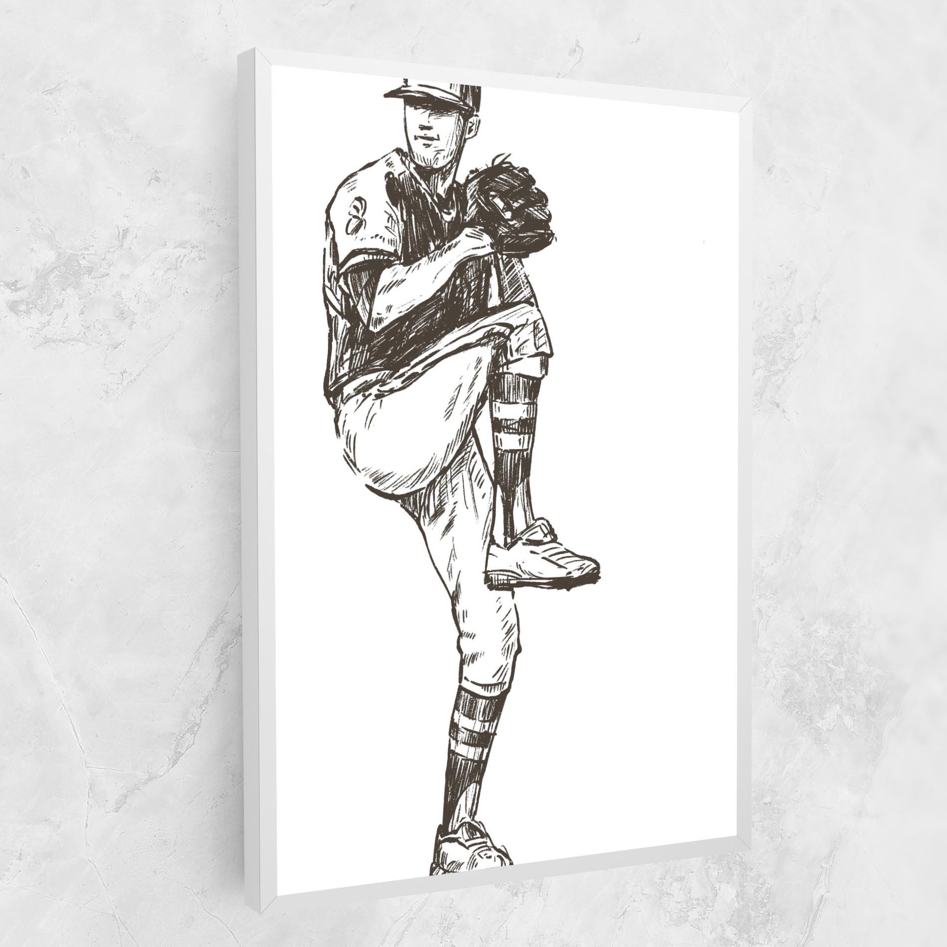 Картина на платно Baseball Player Line mockup 1