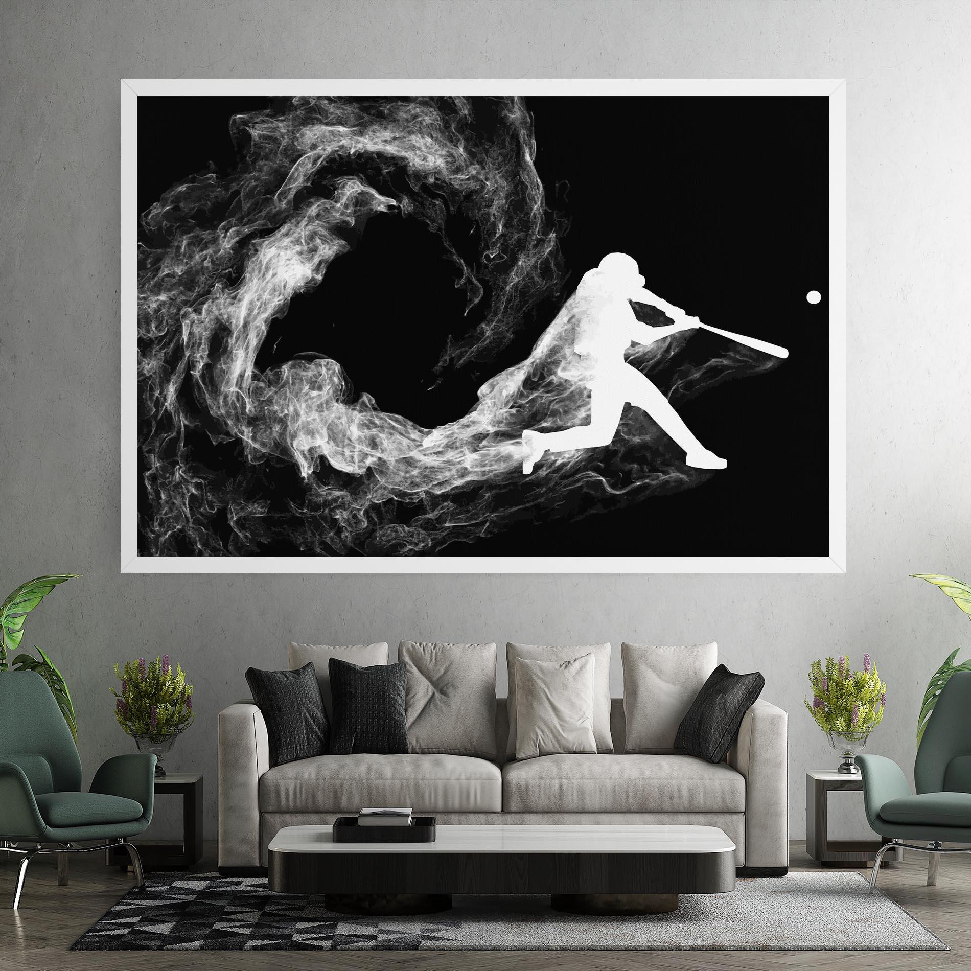 Картина на платно Baseball Smoke mockup 7