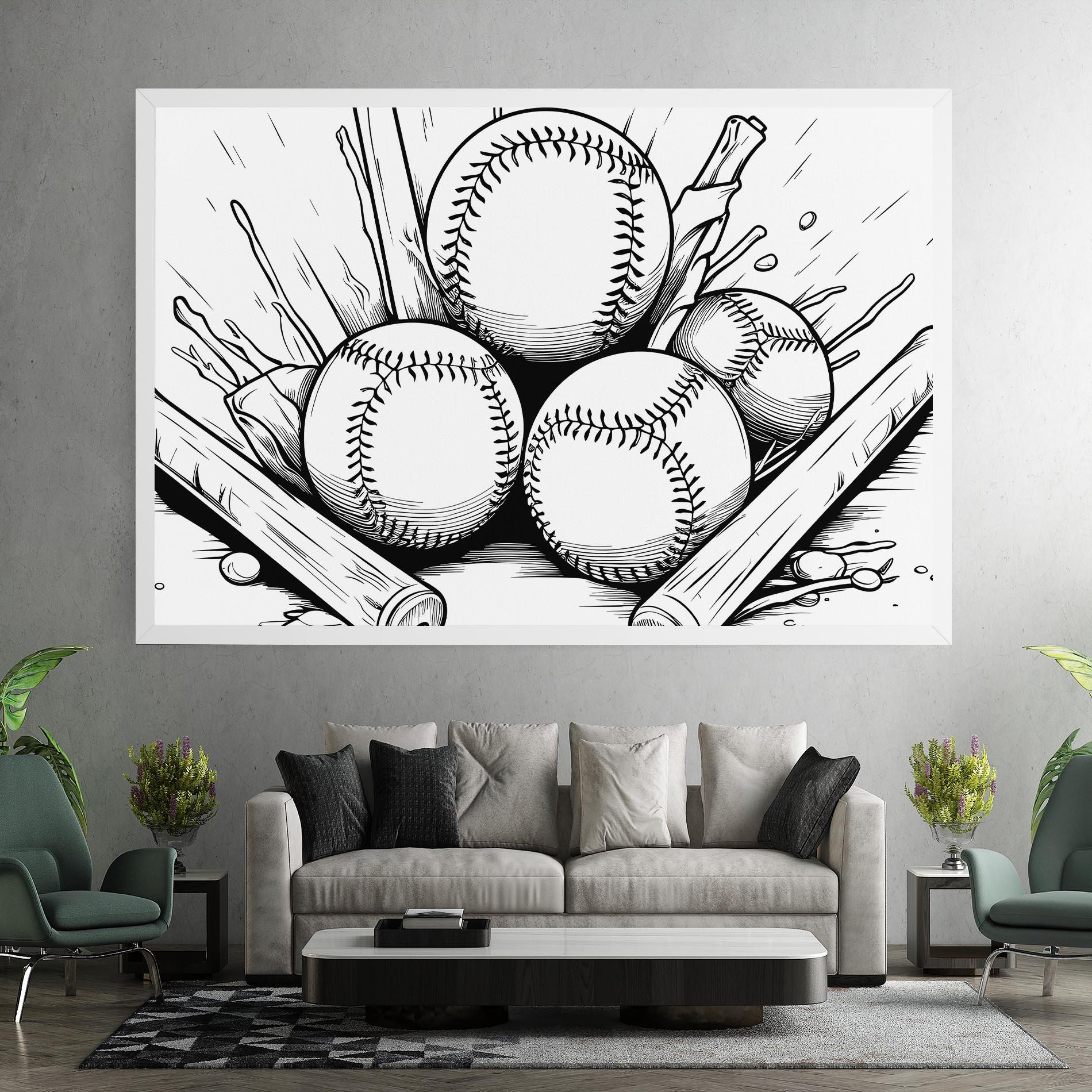 Картина на платно Big Baseball Ball mockup 7