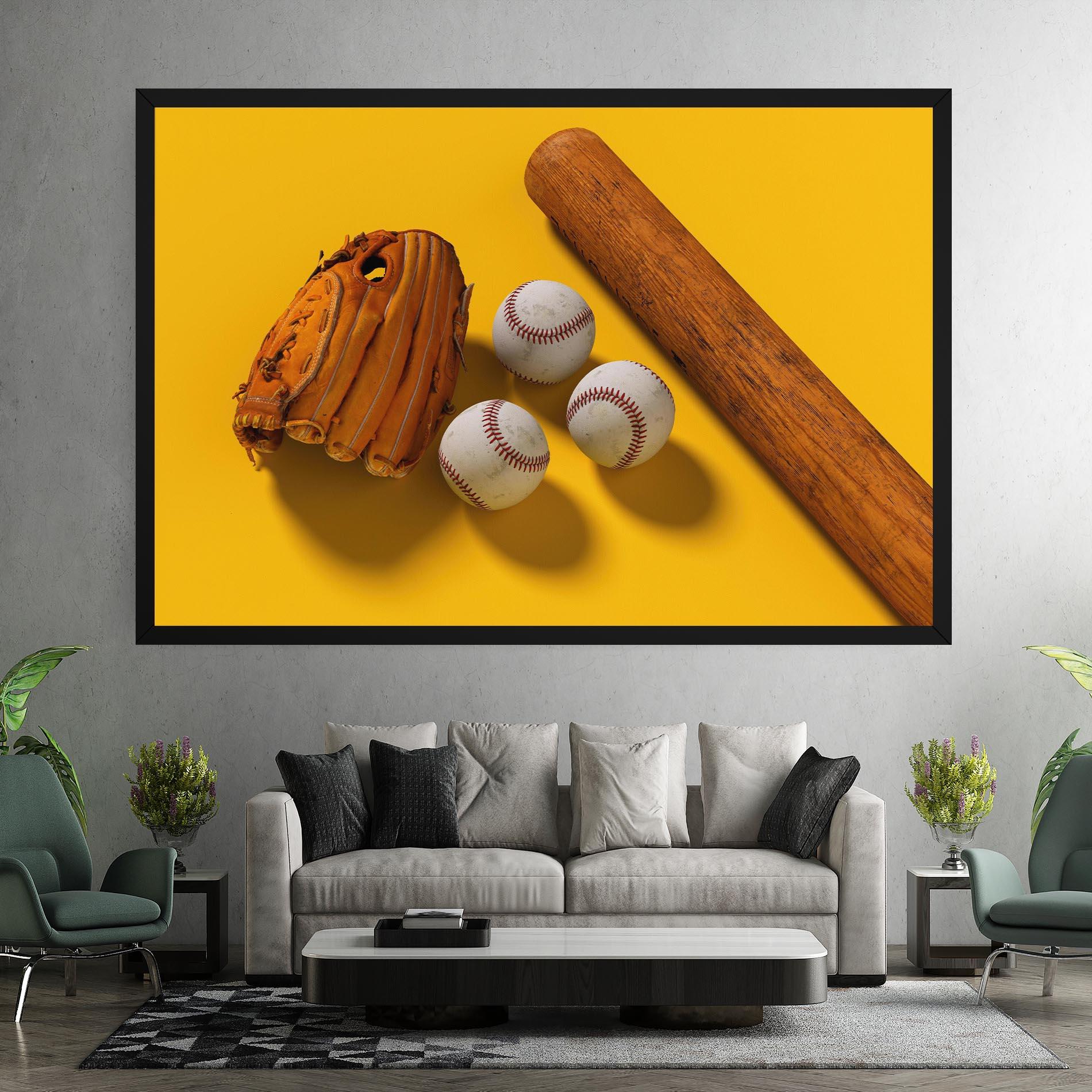 Картина на платно Baseball Set On Yellow mockup 7