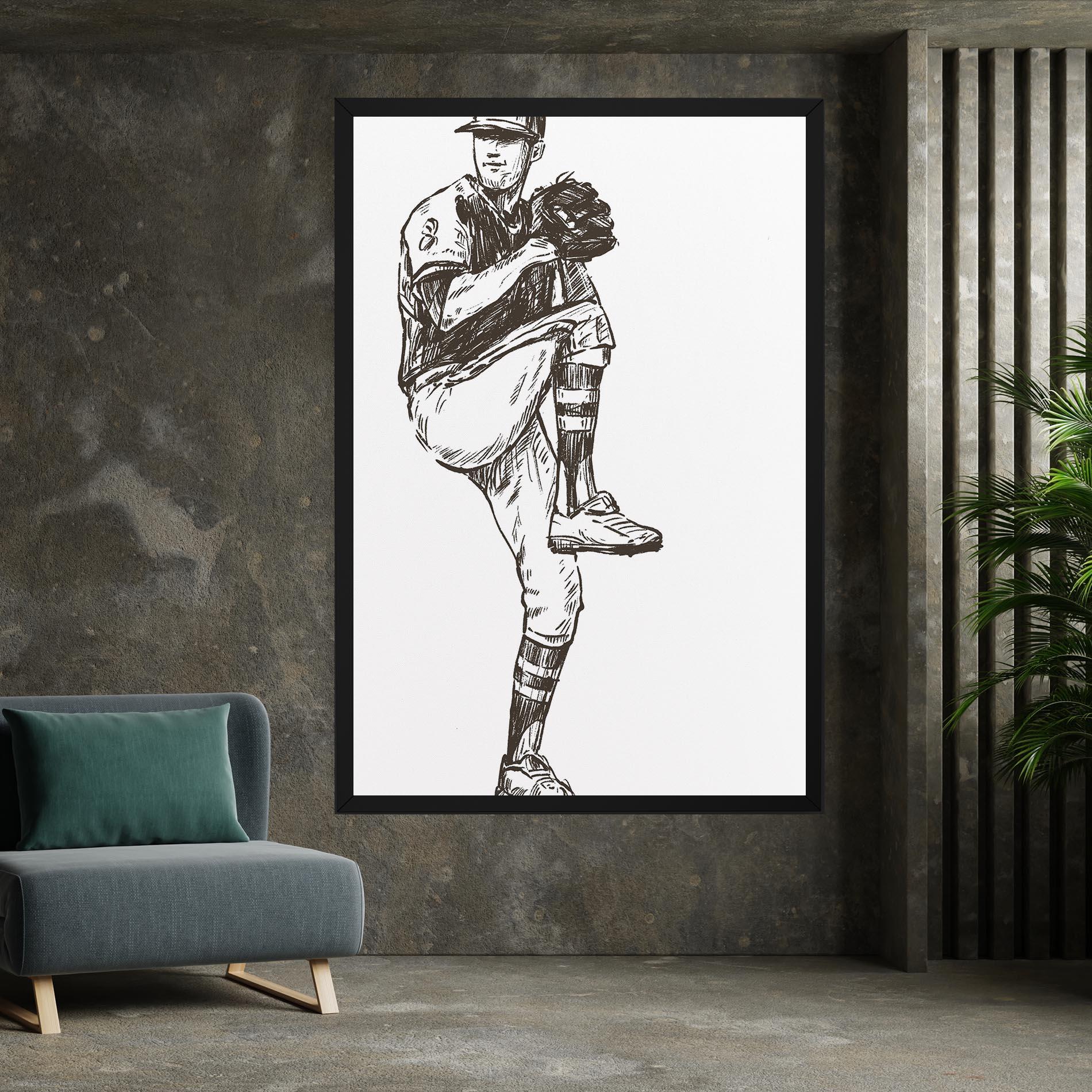 Картина на платно Baseball Player Line mockup 7
