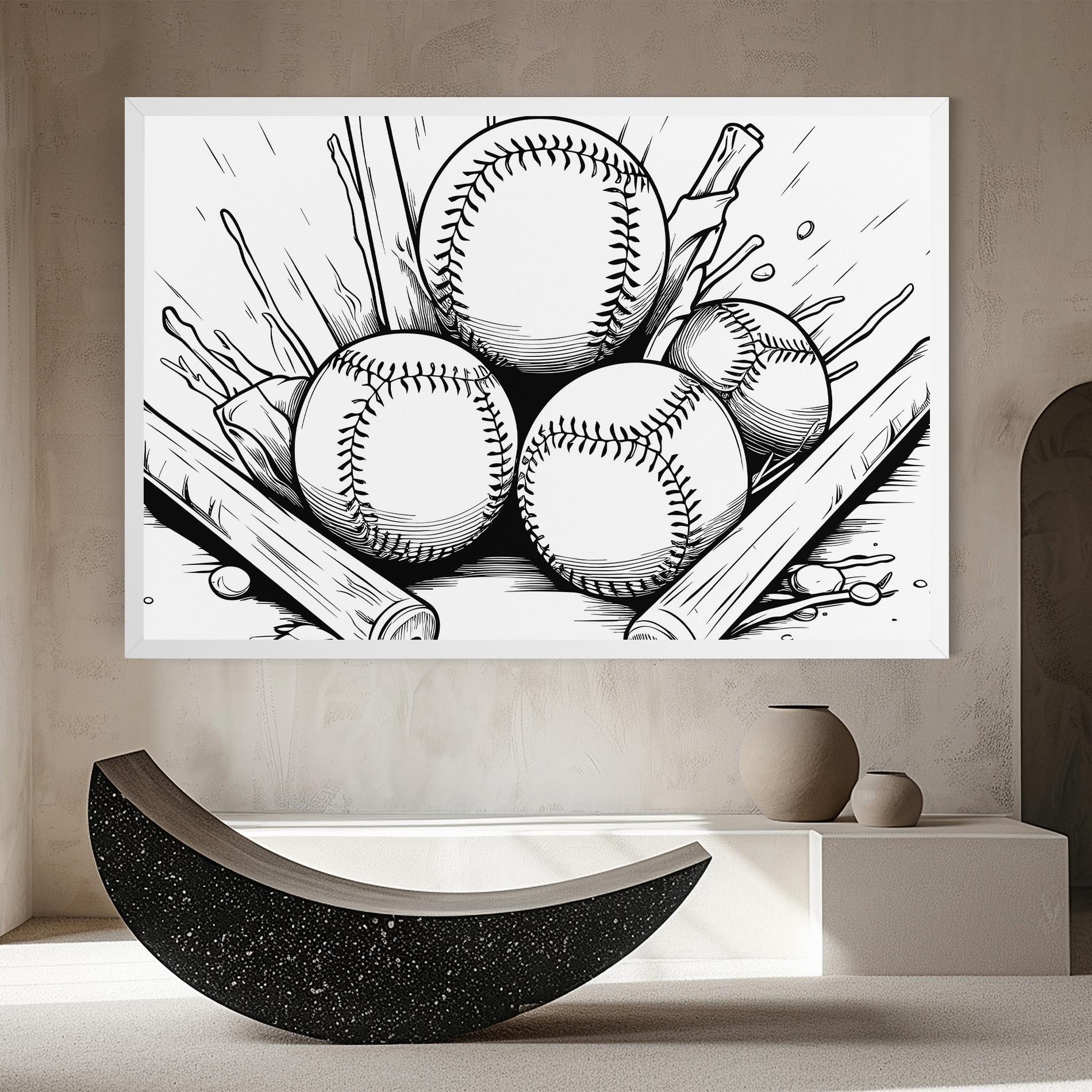 Картина на платно Big Baseball Ball mockup 8
