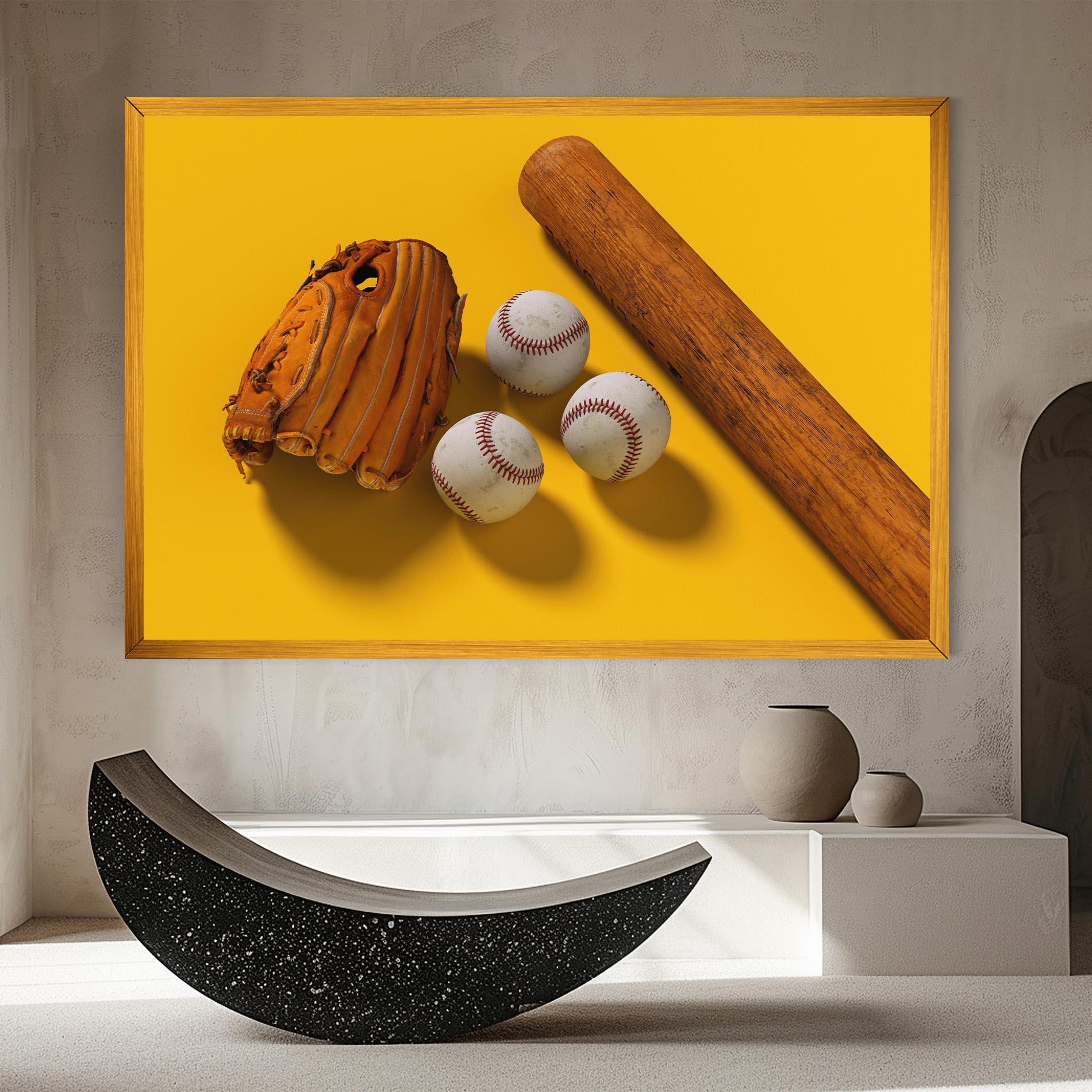 Картина на платно Baseball Set On Yellow mockup 8