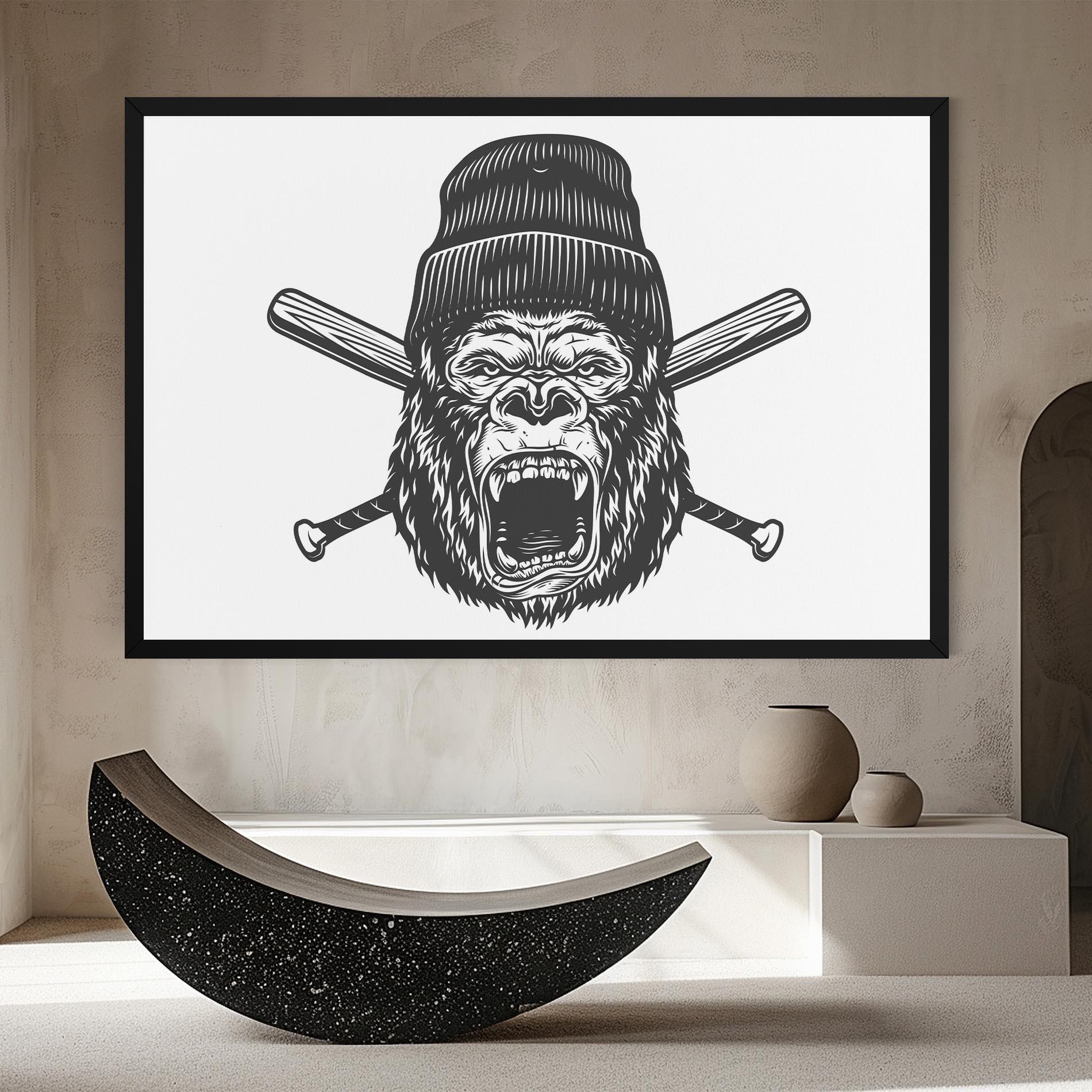 Картина на платно Baseball Gorilla mockup 8