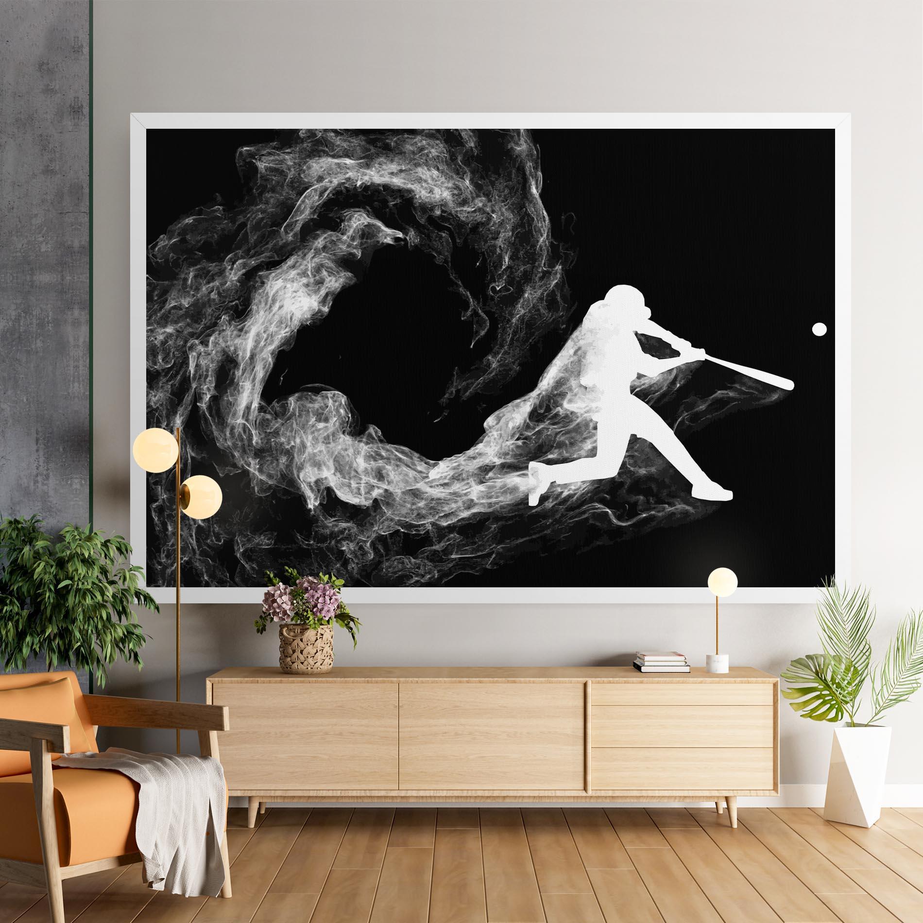 Картина на платно Baseball Smoke mockup 9