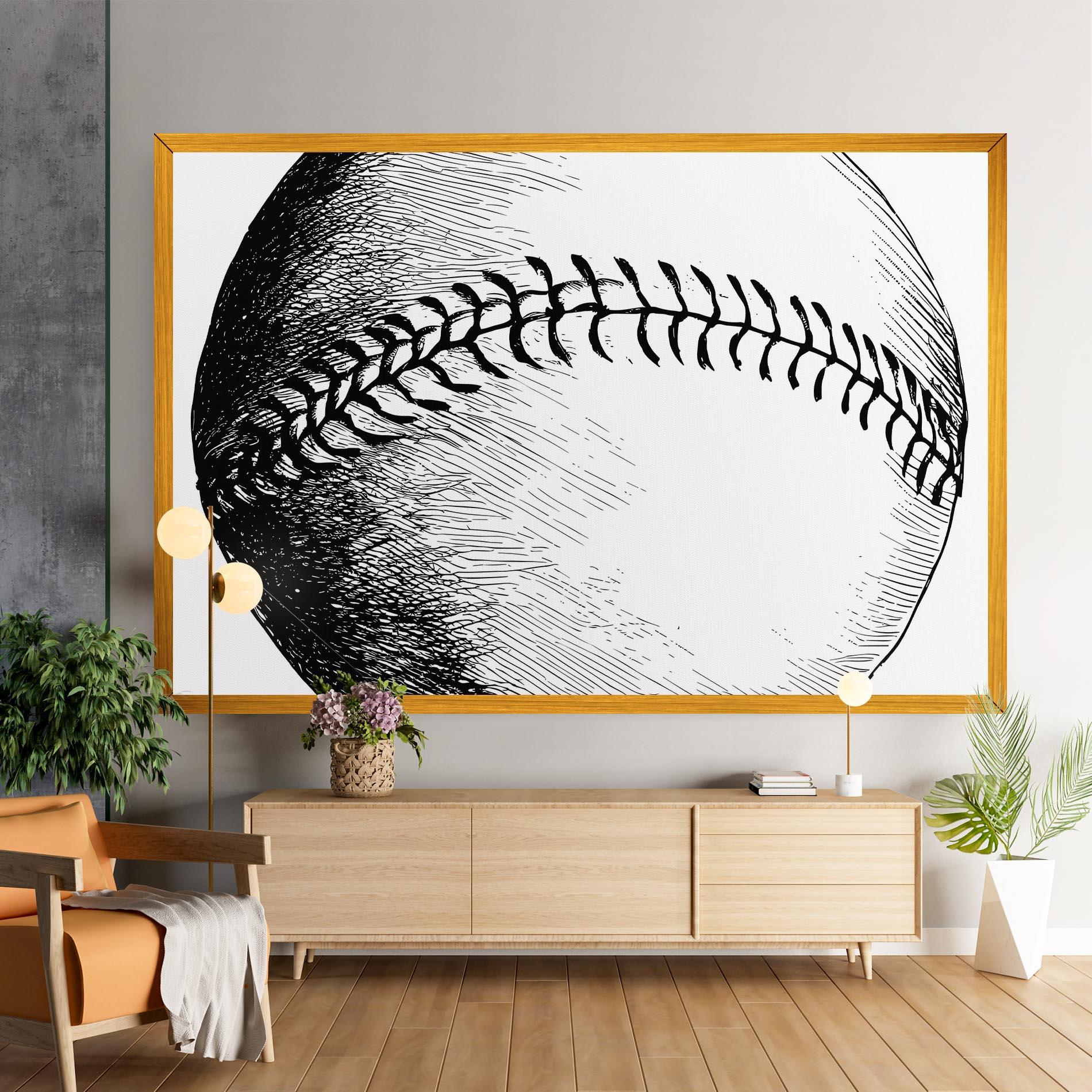 Картина на платно Baseball Black Line mockup 9