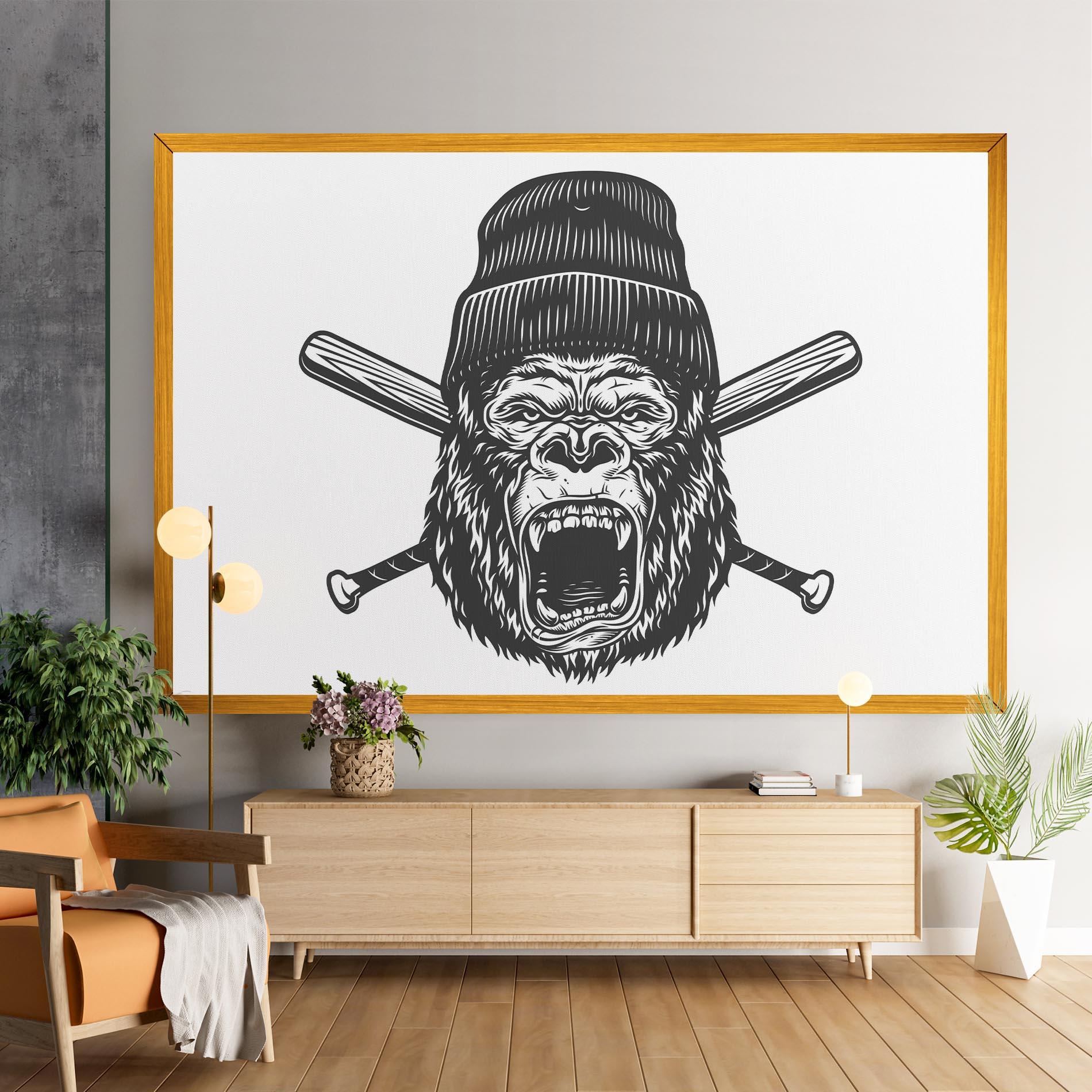 Картина на платно Baseball Gorilla mockup 9