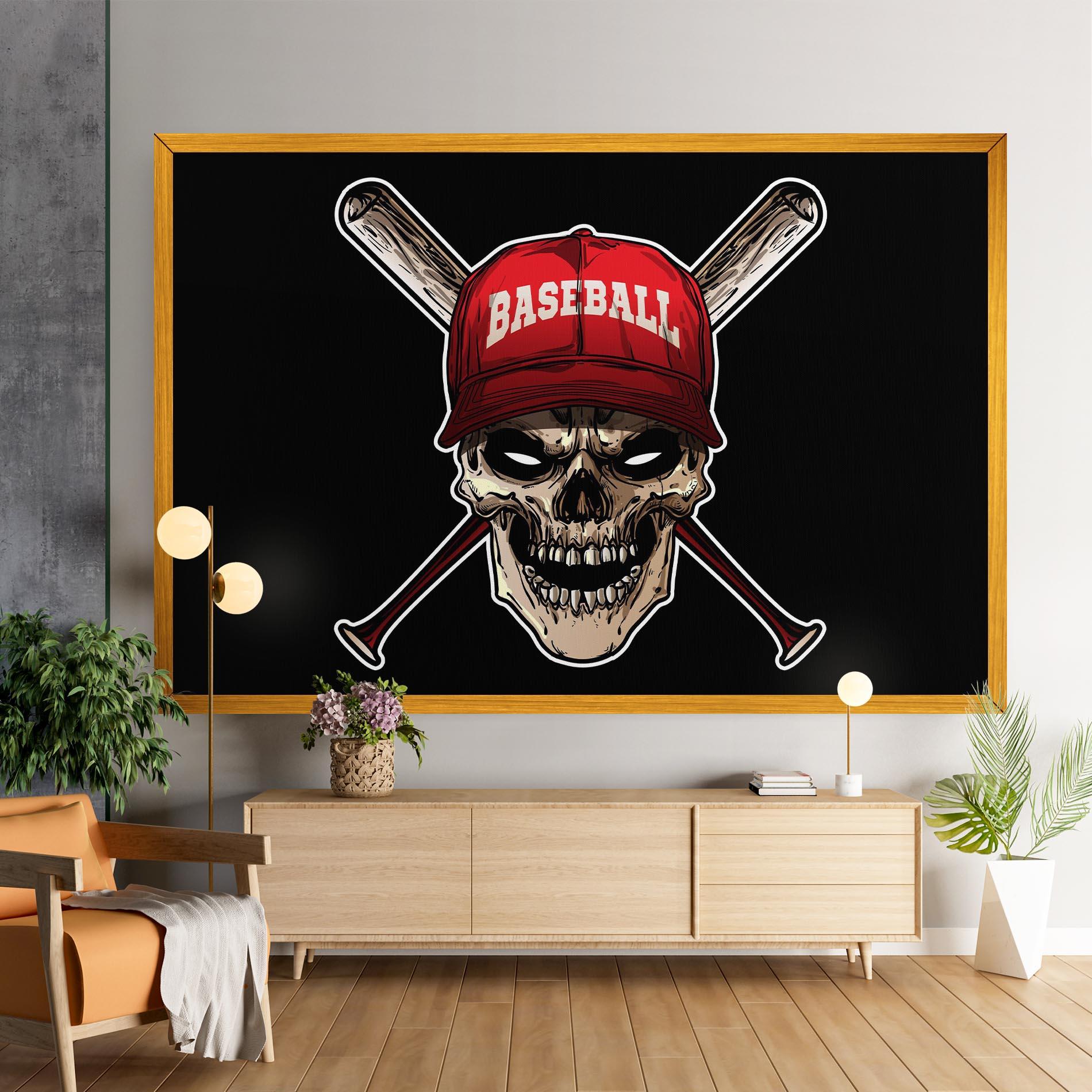 Картина на платно Baseball Skull mockup 9