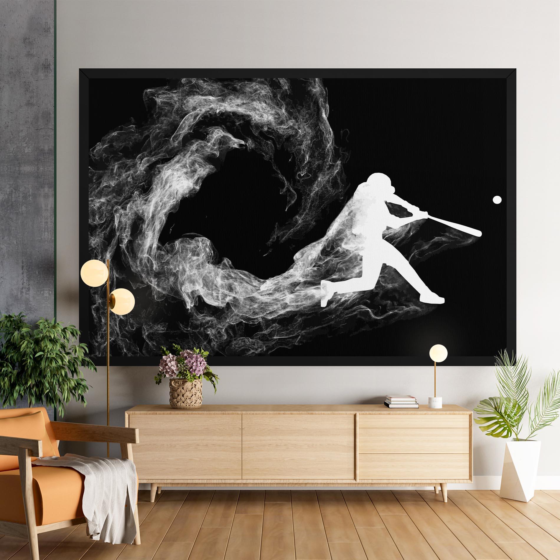 Картина на платно Baseball Smoke mockup 9