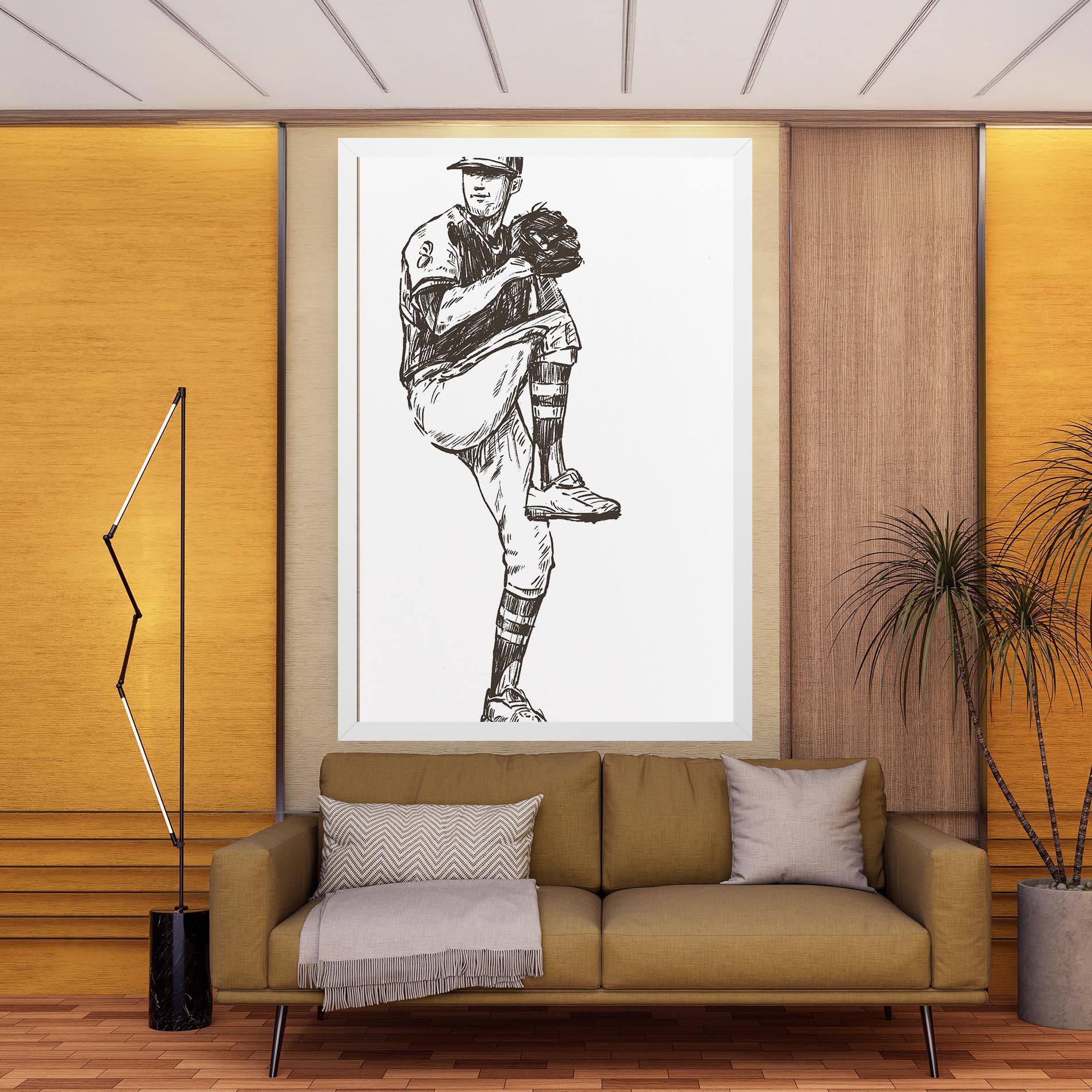 Картина на платно Baseball Player Line mockup 9