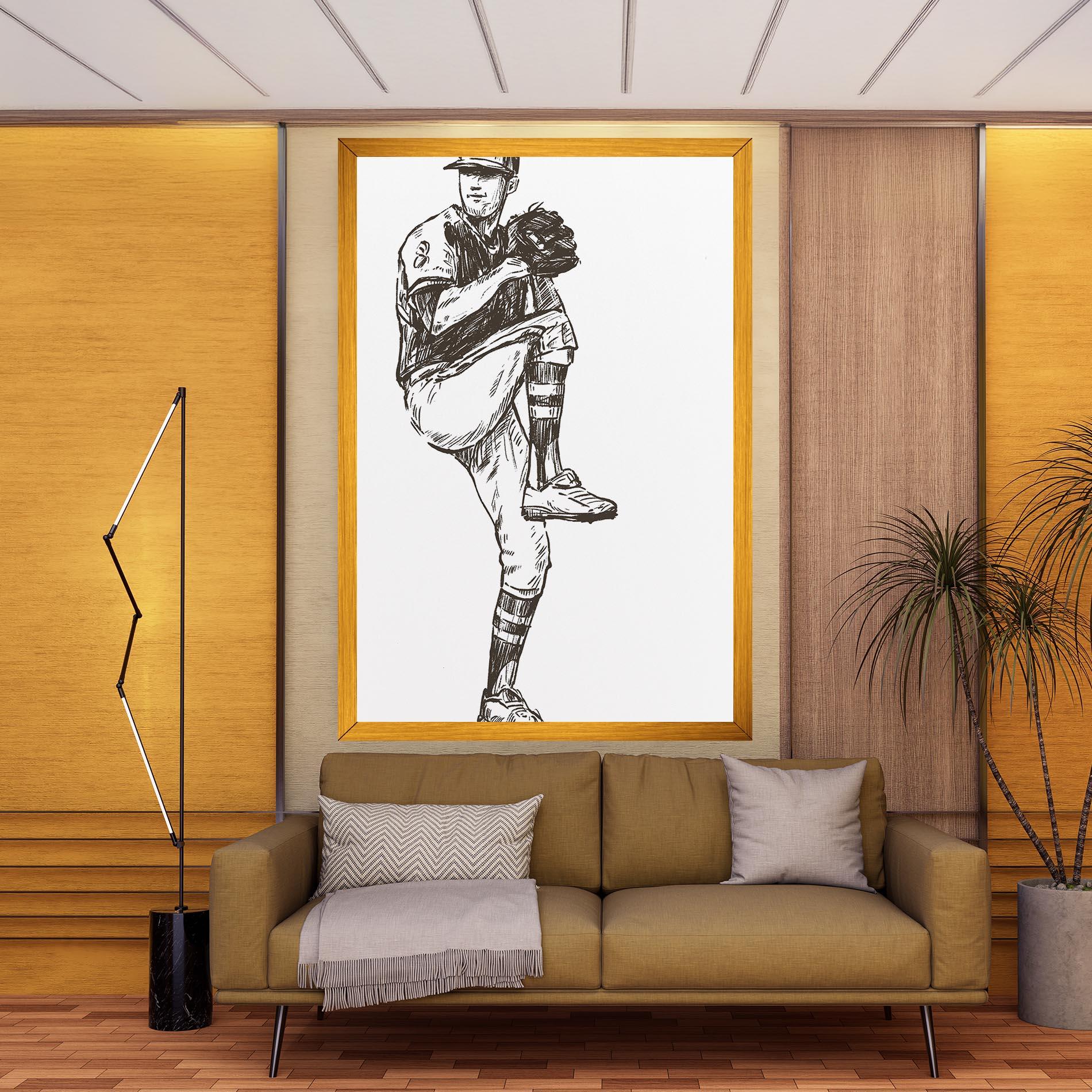 Картина на платно Baseball Player Line mockup 9