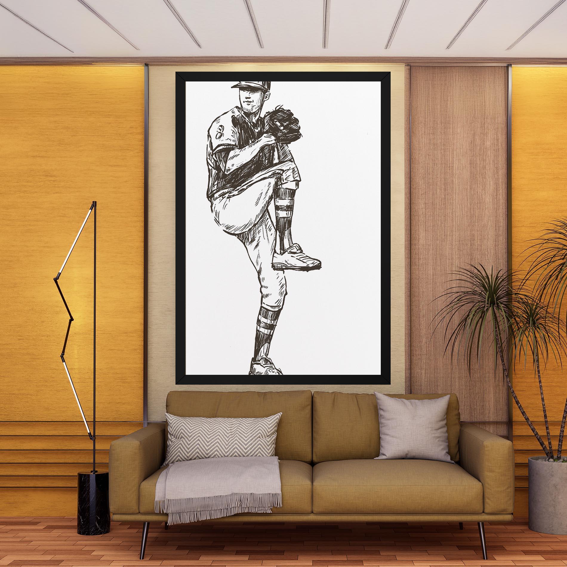 Картина на платно Baseball Player Line mockup 9