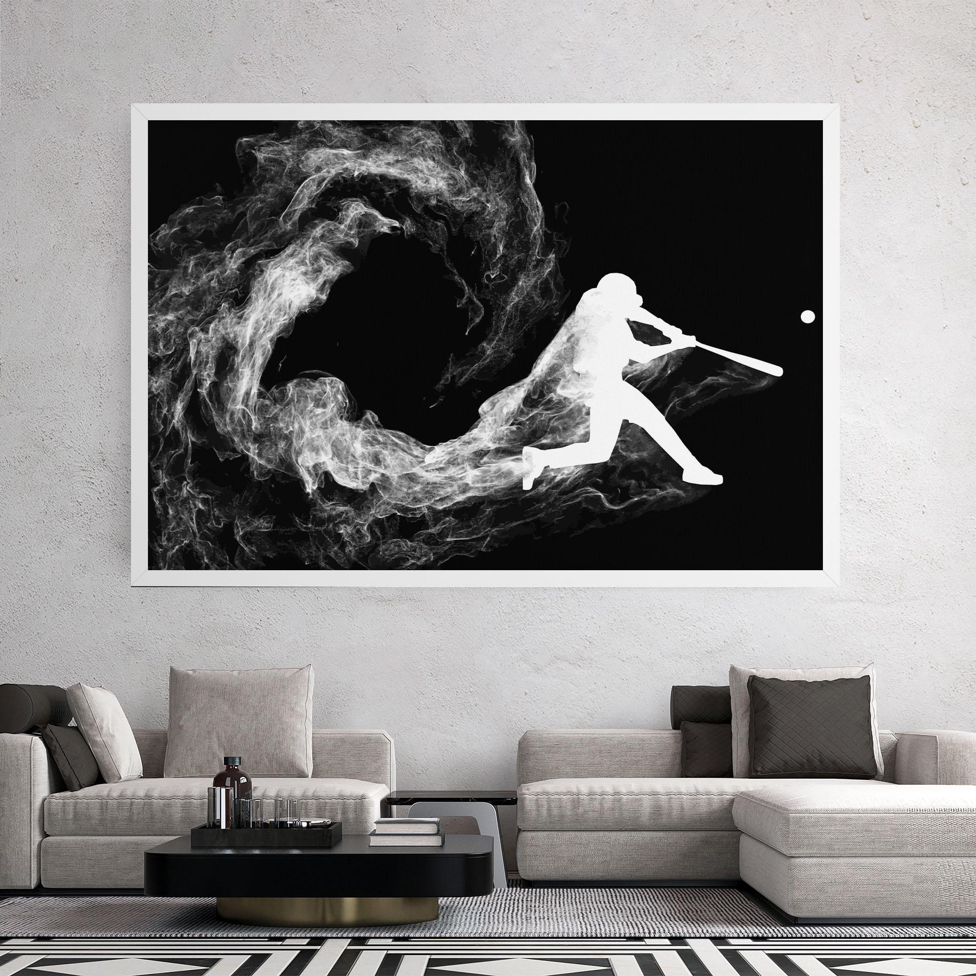 Картина на платно Baseball Smoke mockup 2