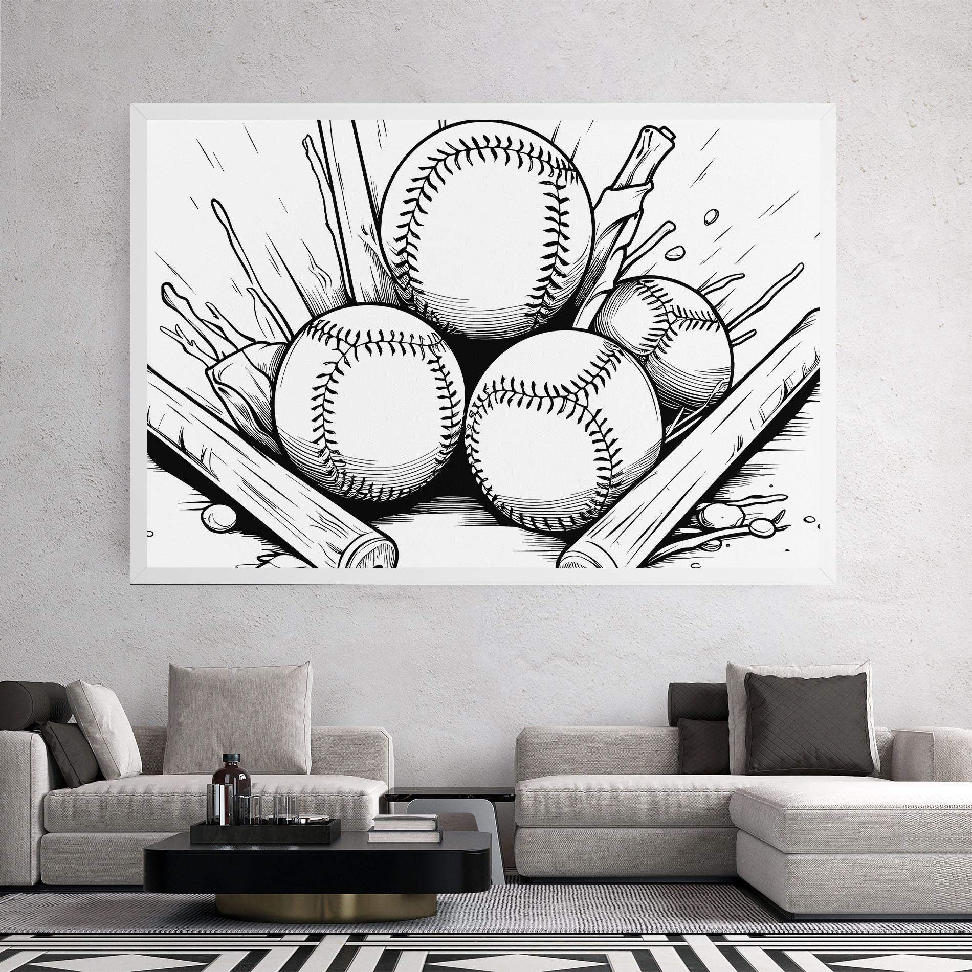 Картина на платно Big Baseball Ball mockup 2