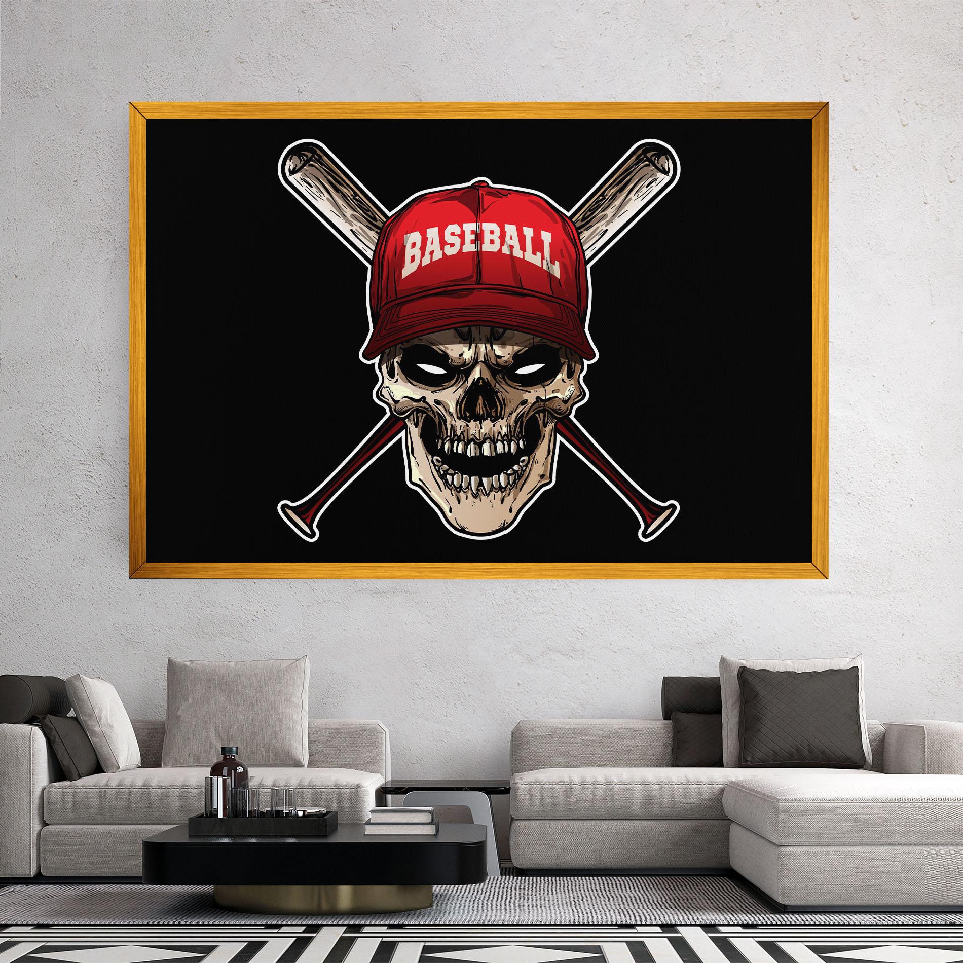 Картина на платно Baseball Skull mockup 2