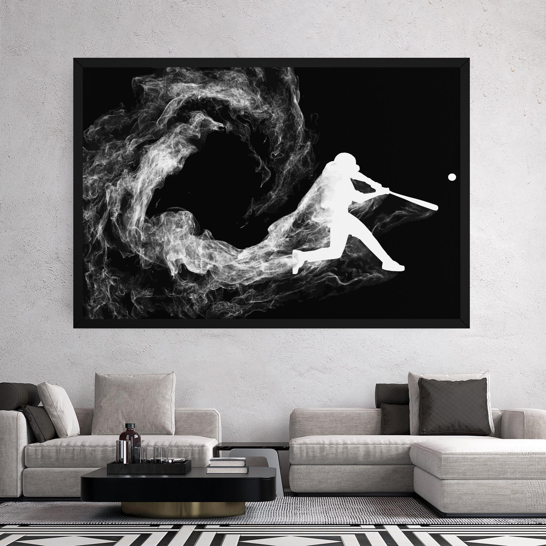 Картина на платно Baseball Smoke mockup 2