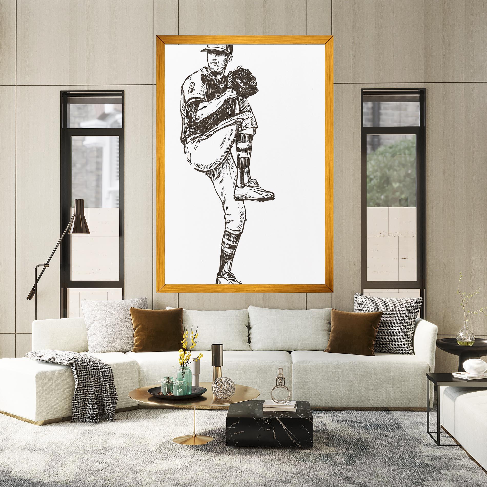 Картина на платно Baseball Player Line mockup 2