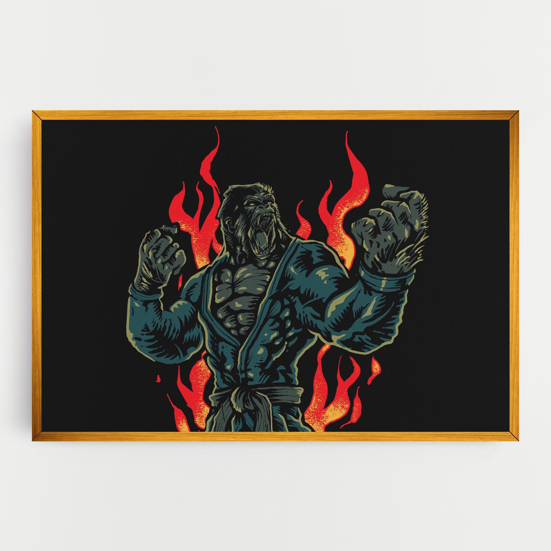 Картина на платно Gorilla Box Fighter mockup 0