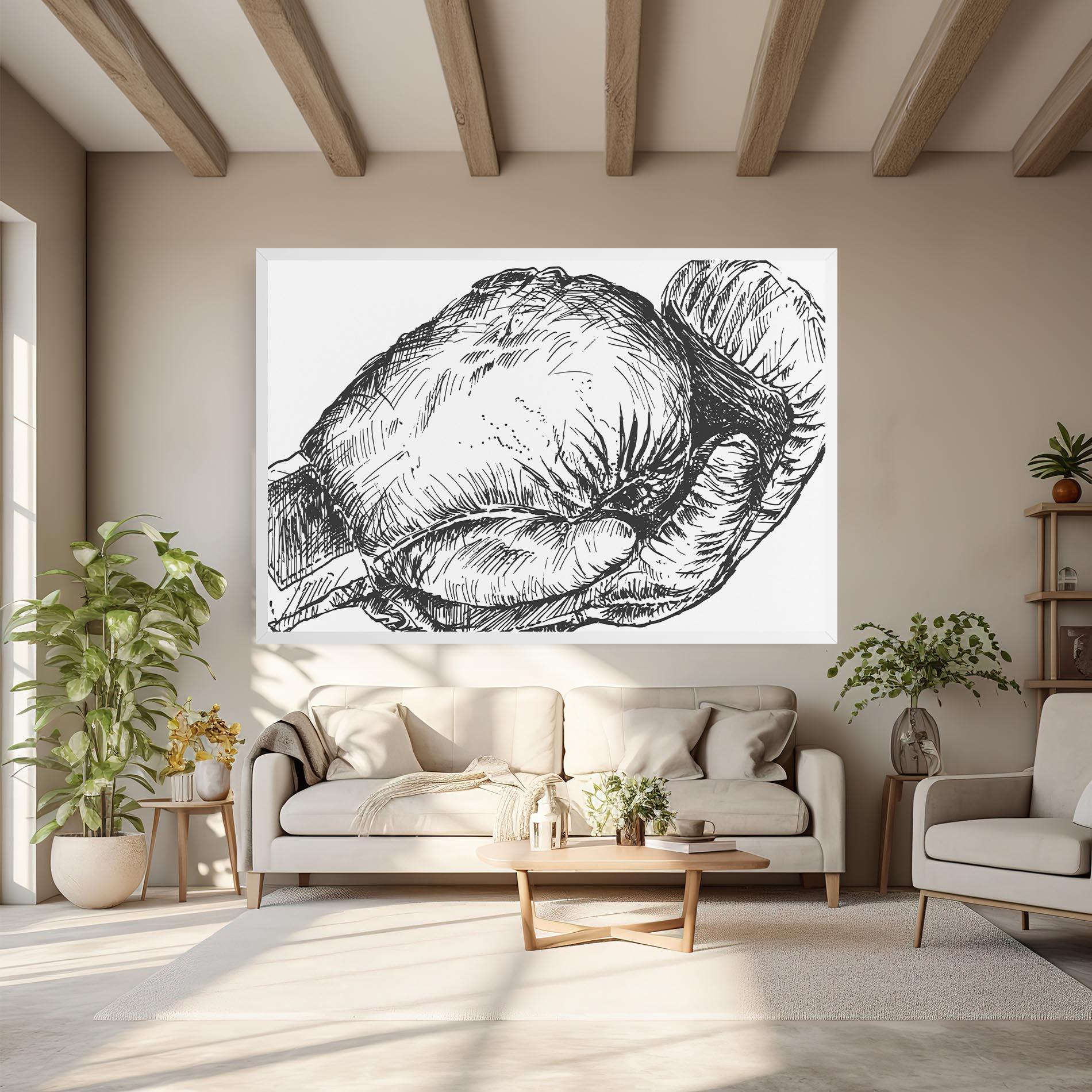 Картина на платно Grey Line Glove mockup 6