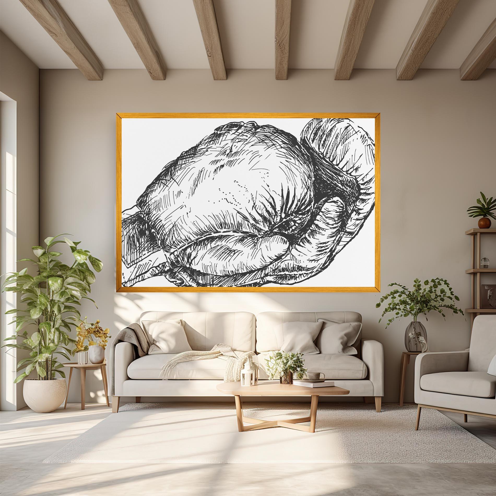 Картина на платно Grey Line Glove mockup 6