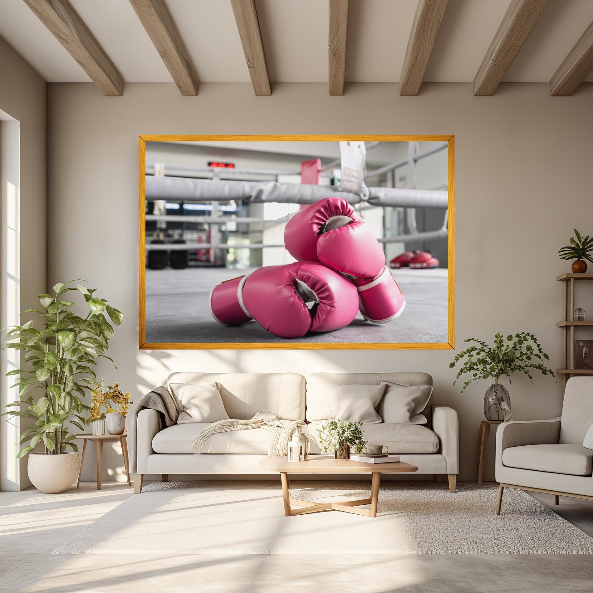 Картина на платно Pink Boxing Gloves mockup 6