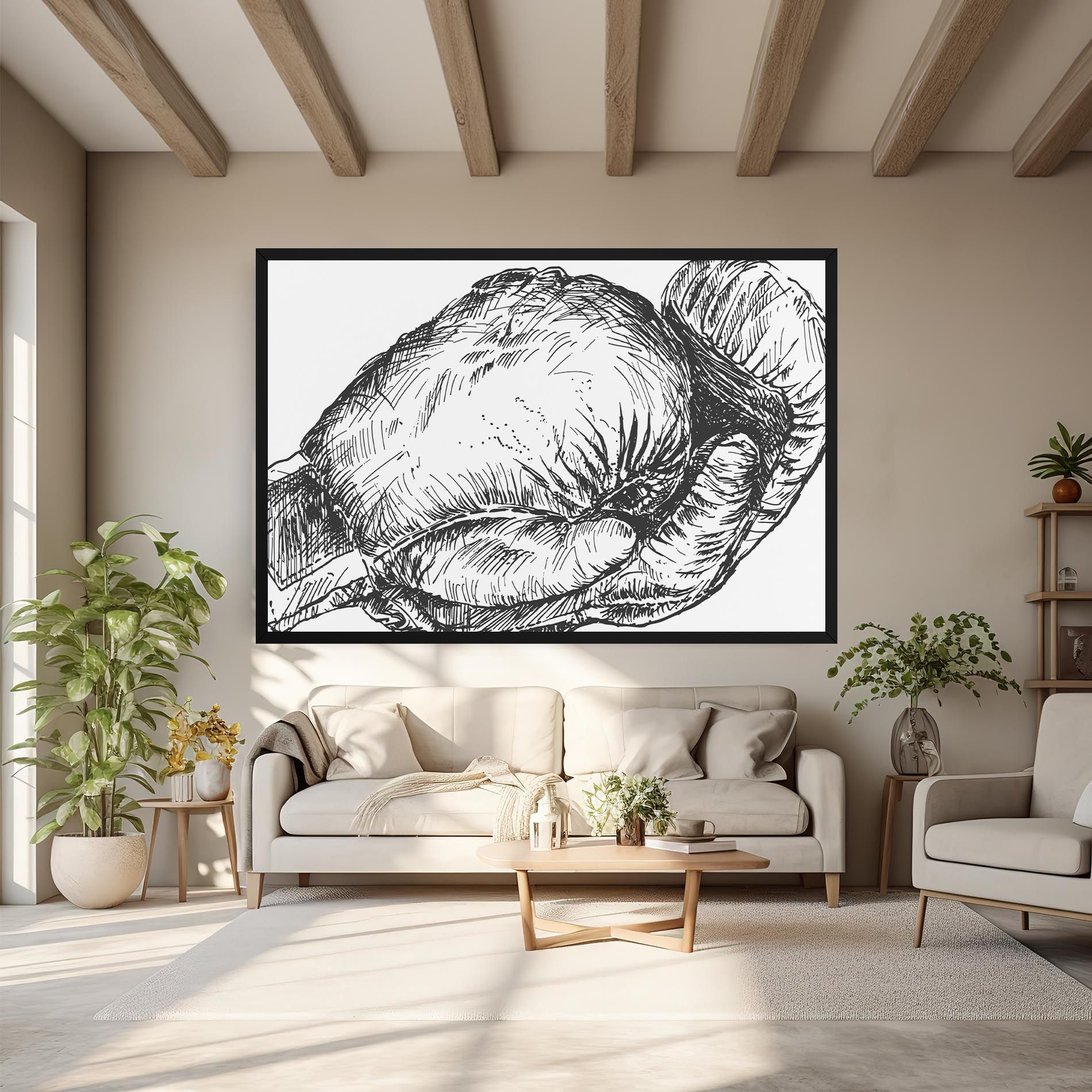 Grey Line Glove mockup 6