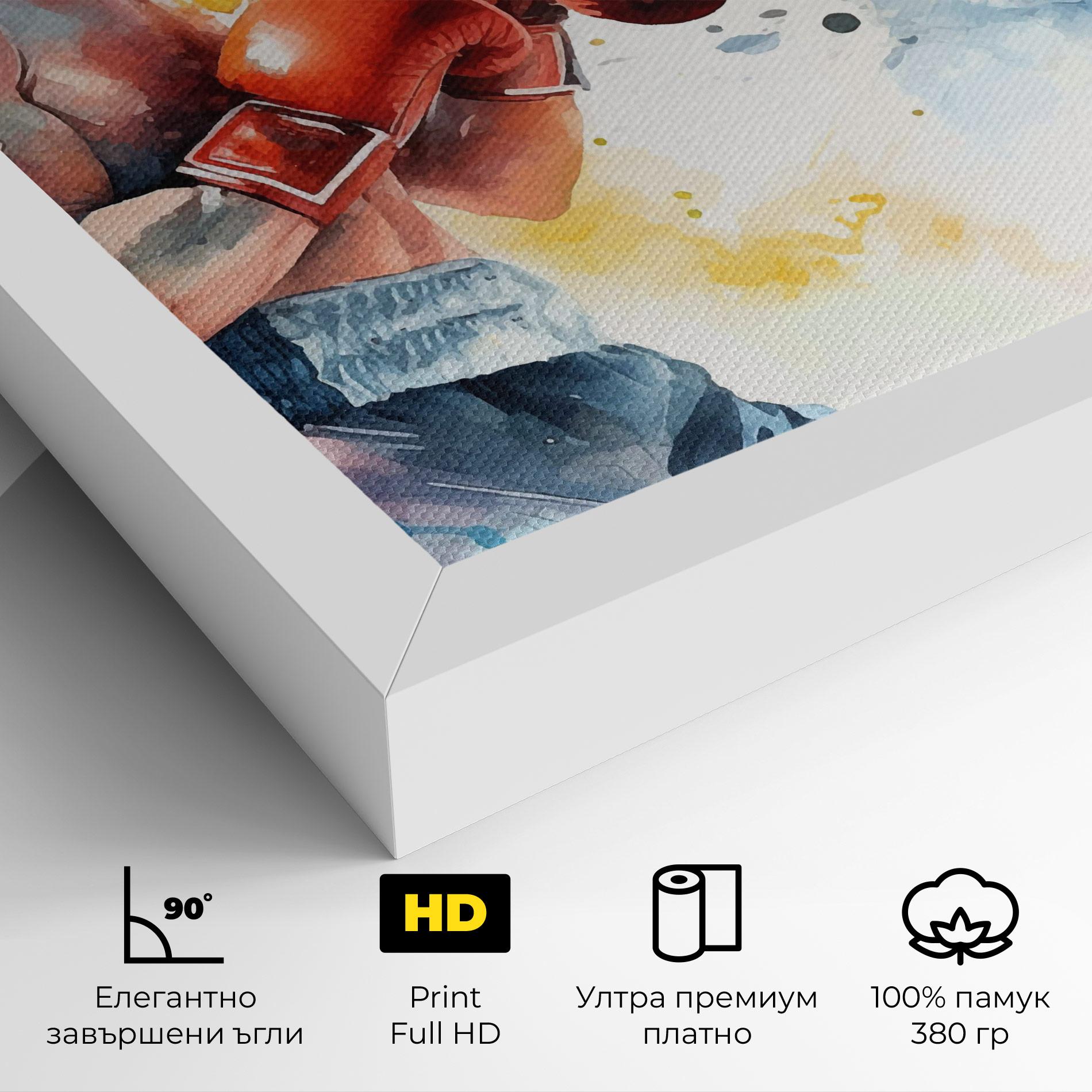 Картина на платно Boxing Match Art mockup 4